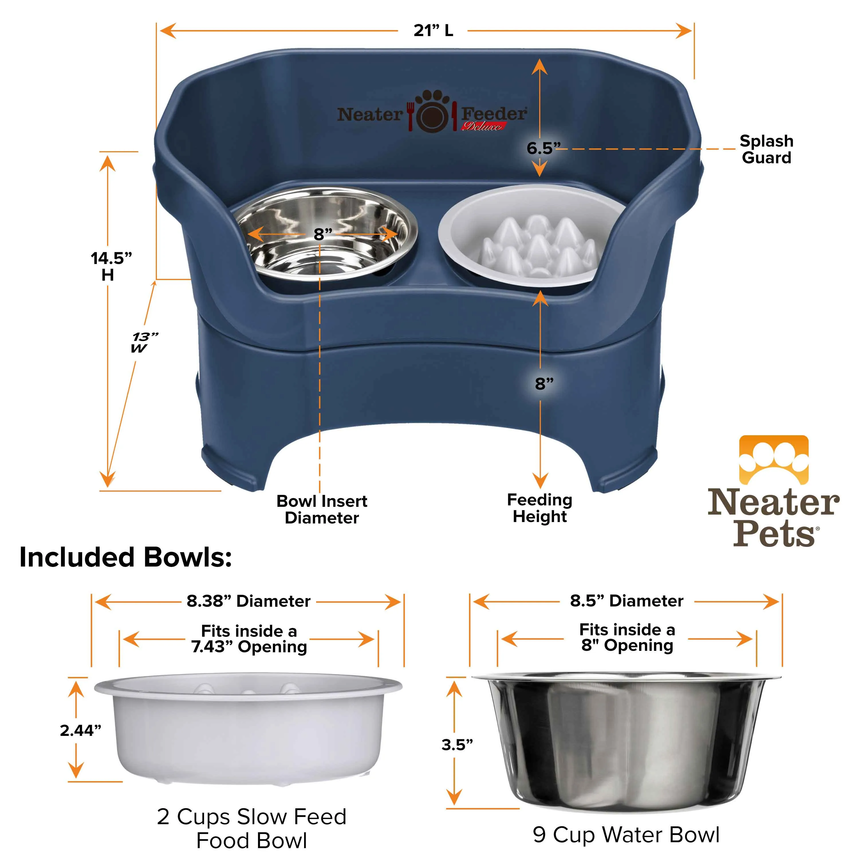 DELUXE Neater Feeder with The Niner Slow Feed Bowl