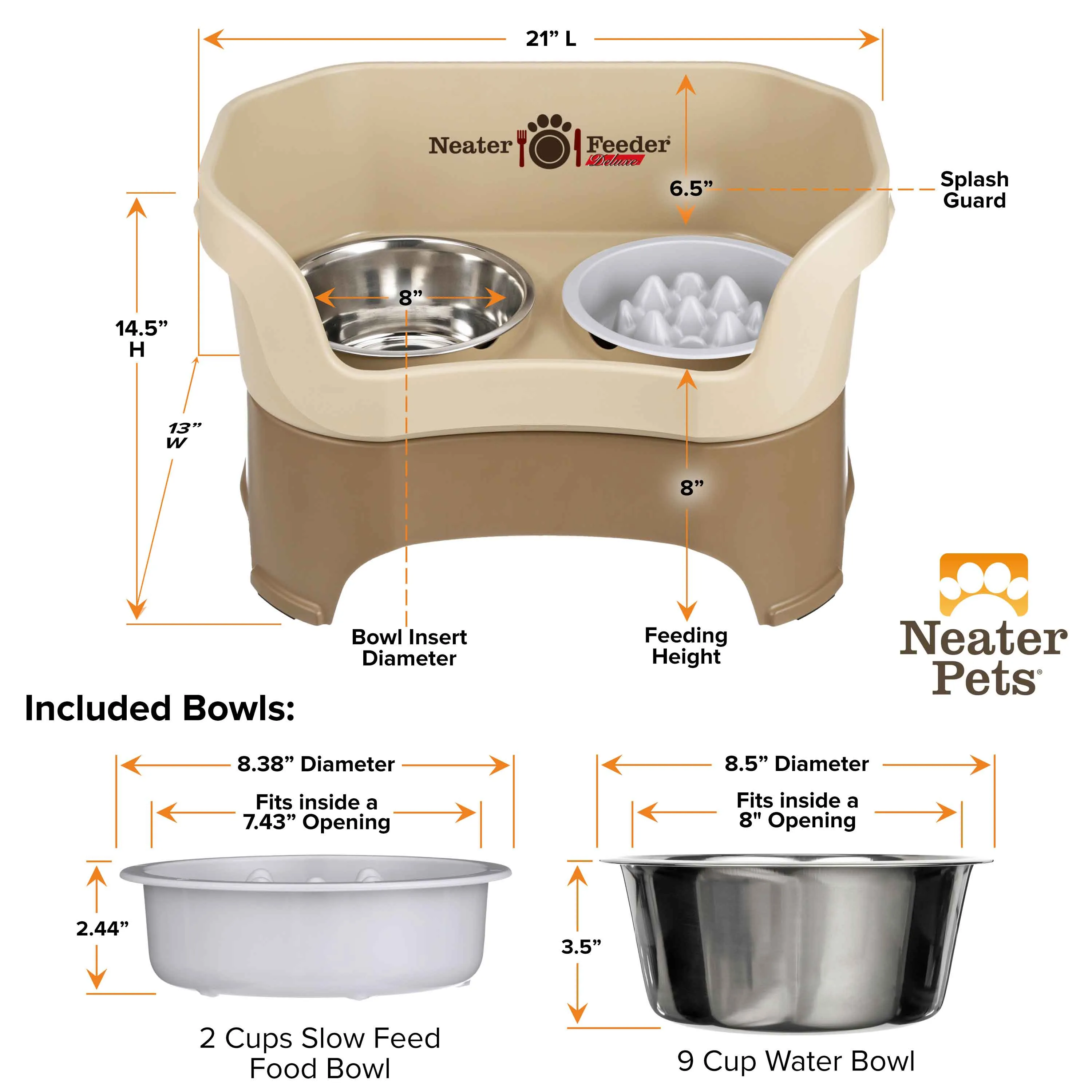 DELUXE Neater Feeder with The Niner Slow Feed Bowl