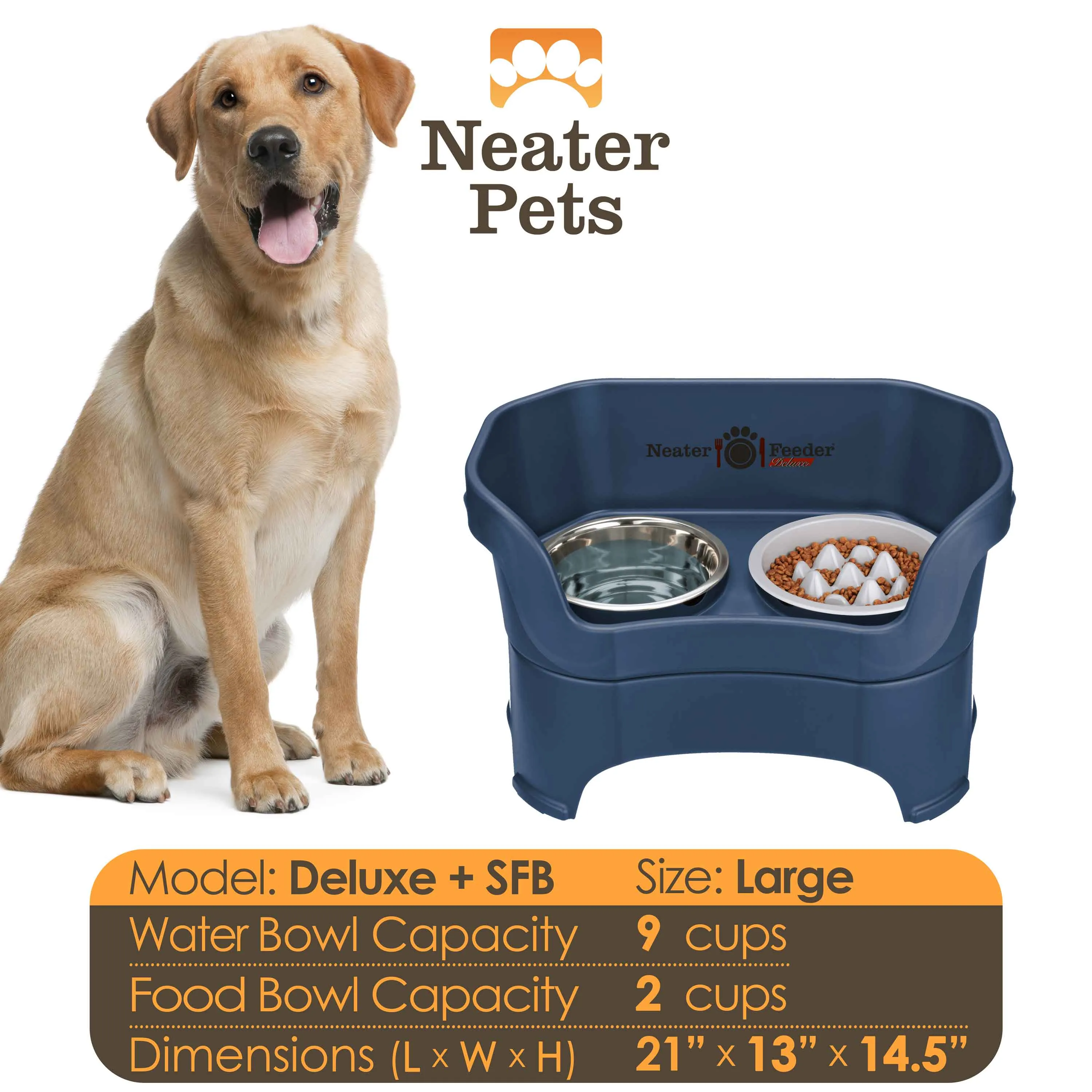 DELUXE Neater Feeder with The Niner Slow Feed Bowl
