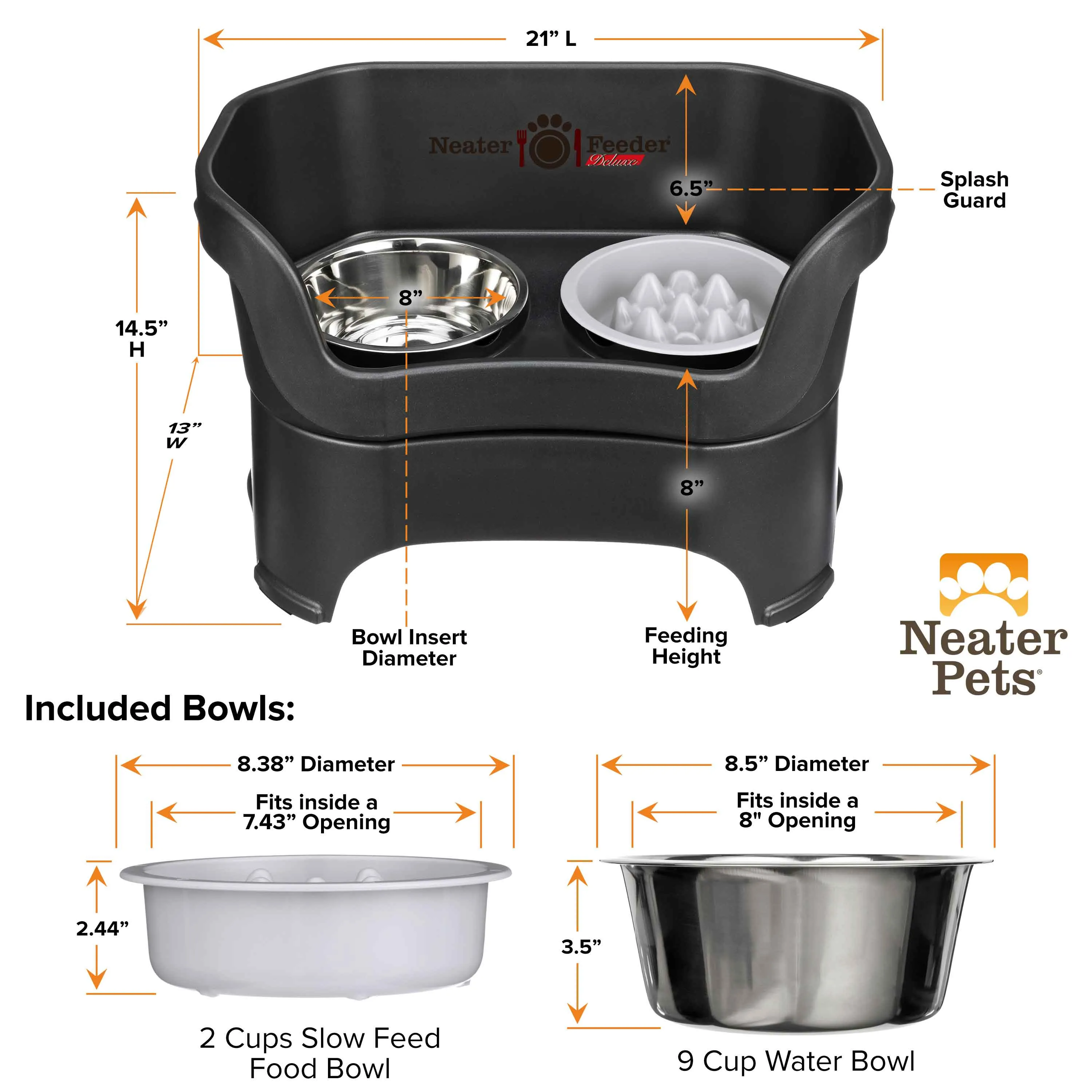 DELUXE Neater Feeder with The Niner Slow Feed Bowl