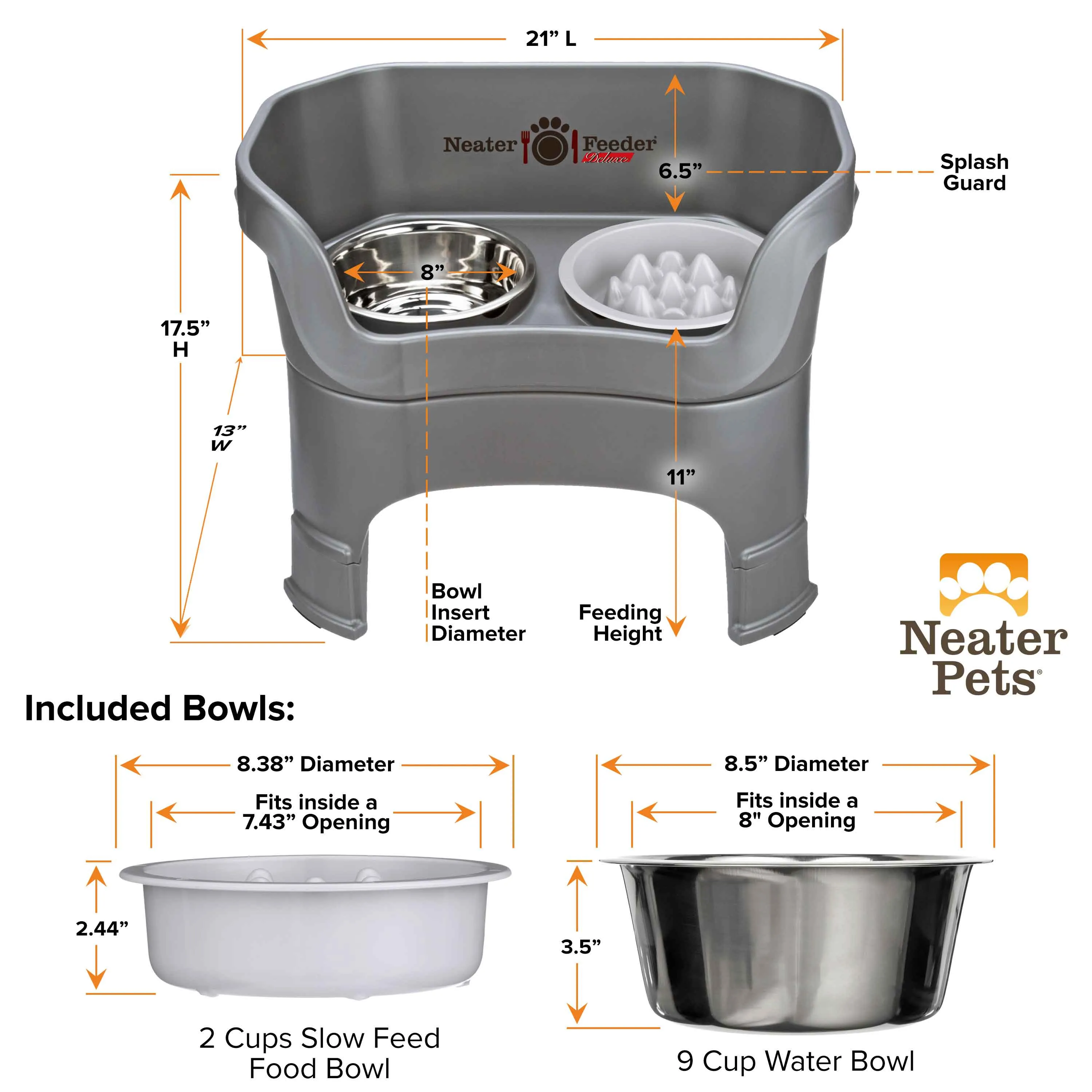 DELUXE Neater Feeder with The Niner Slow Feed Bowl