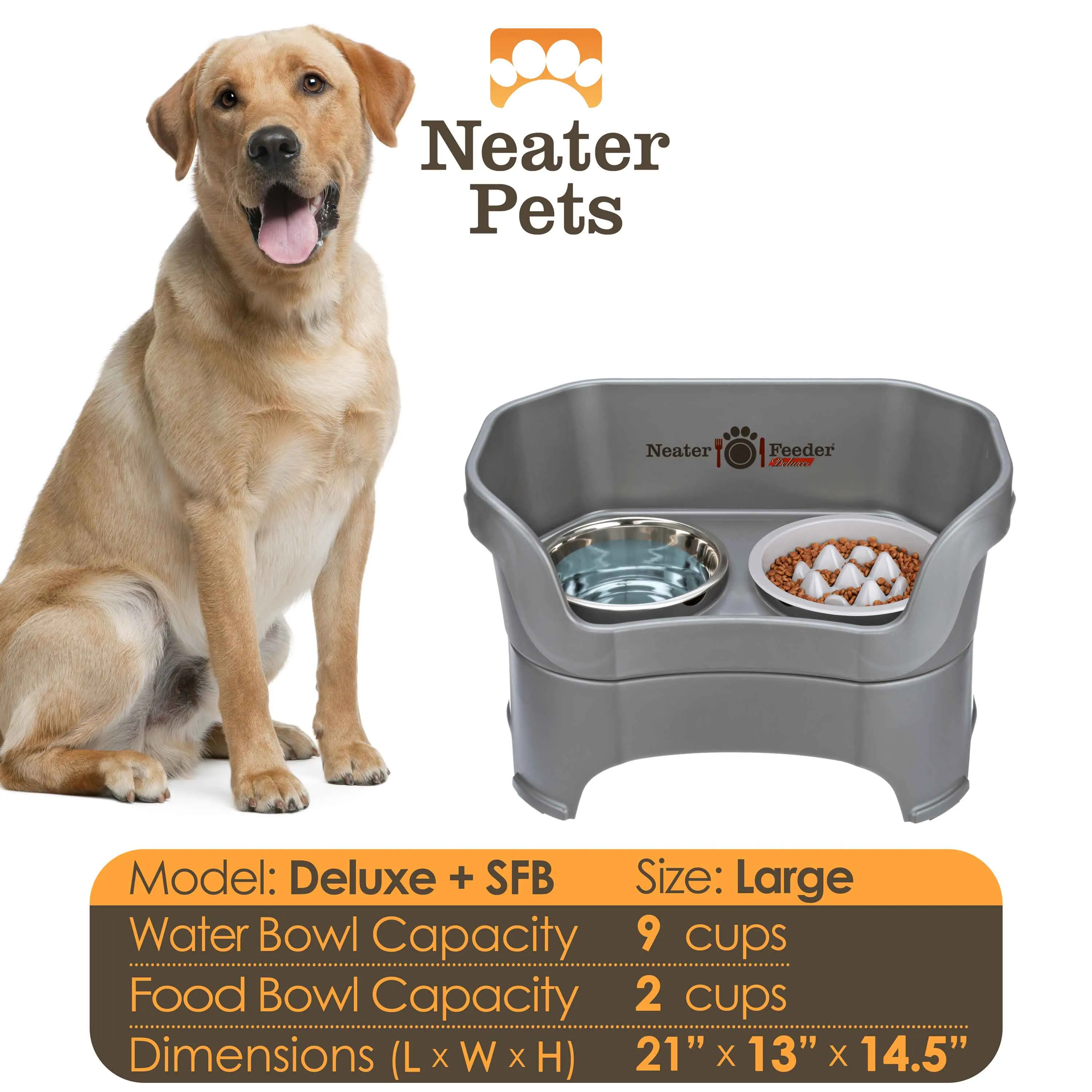 DELUXE Neater Feeder with The Niner Slow Feed Bowl