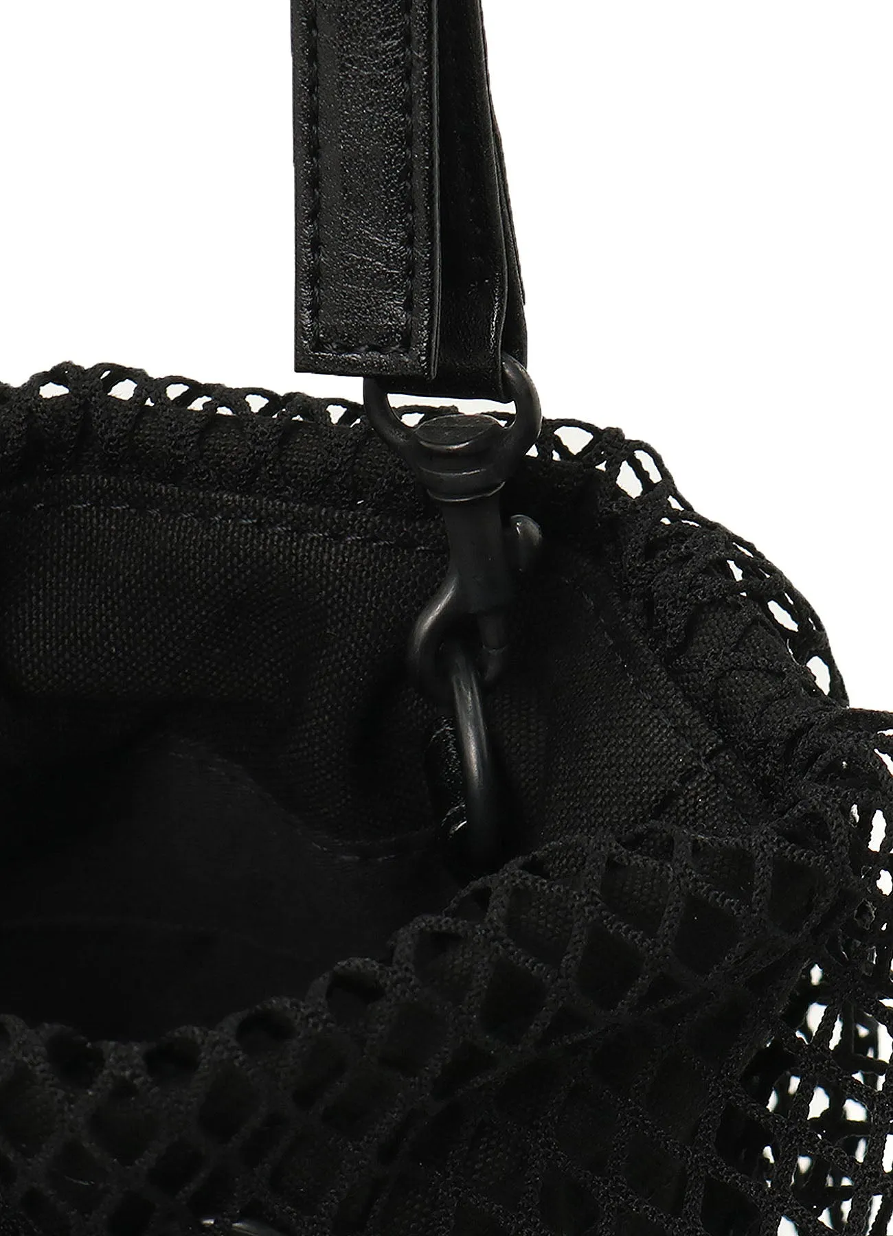 DIAMOND NET/LEATHER COMBINATION MINI POUCH