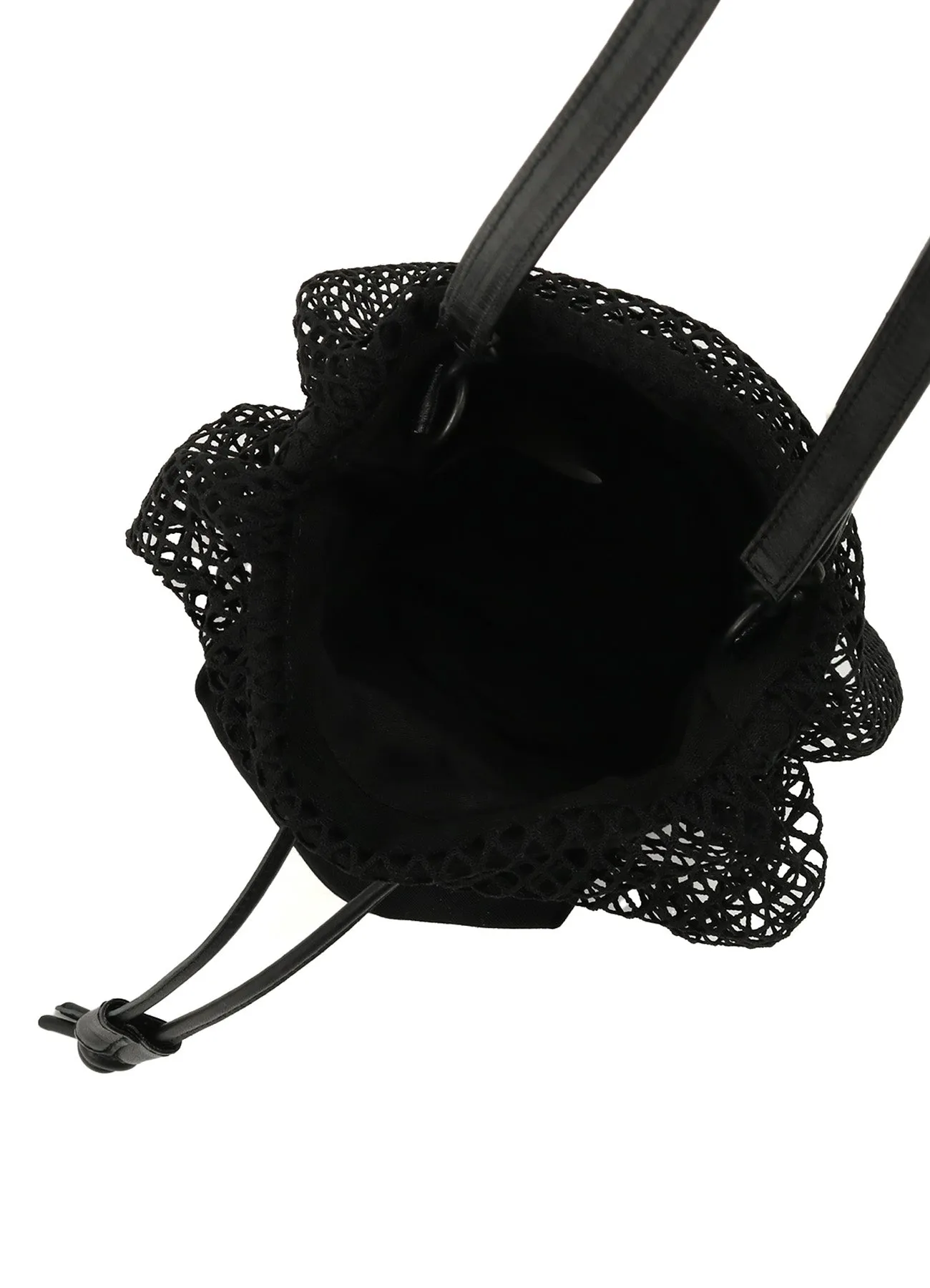 DIAMOND NET/LEATHER COMBINATION MINI POUCH