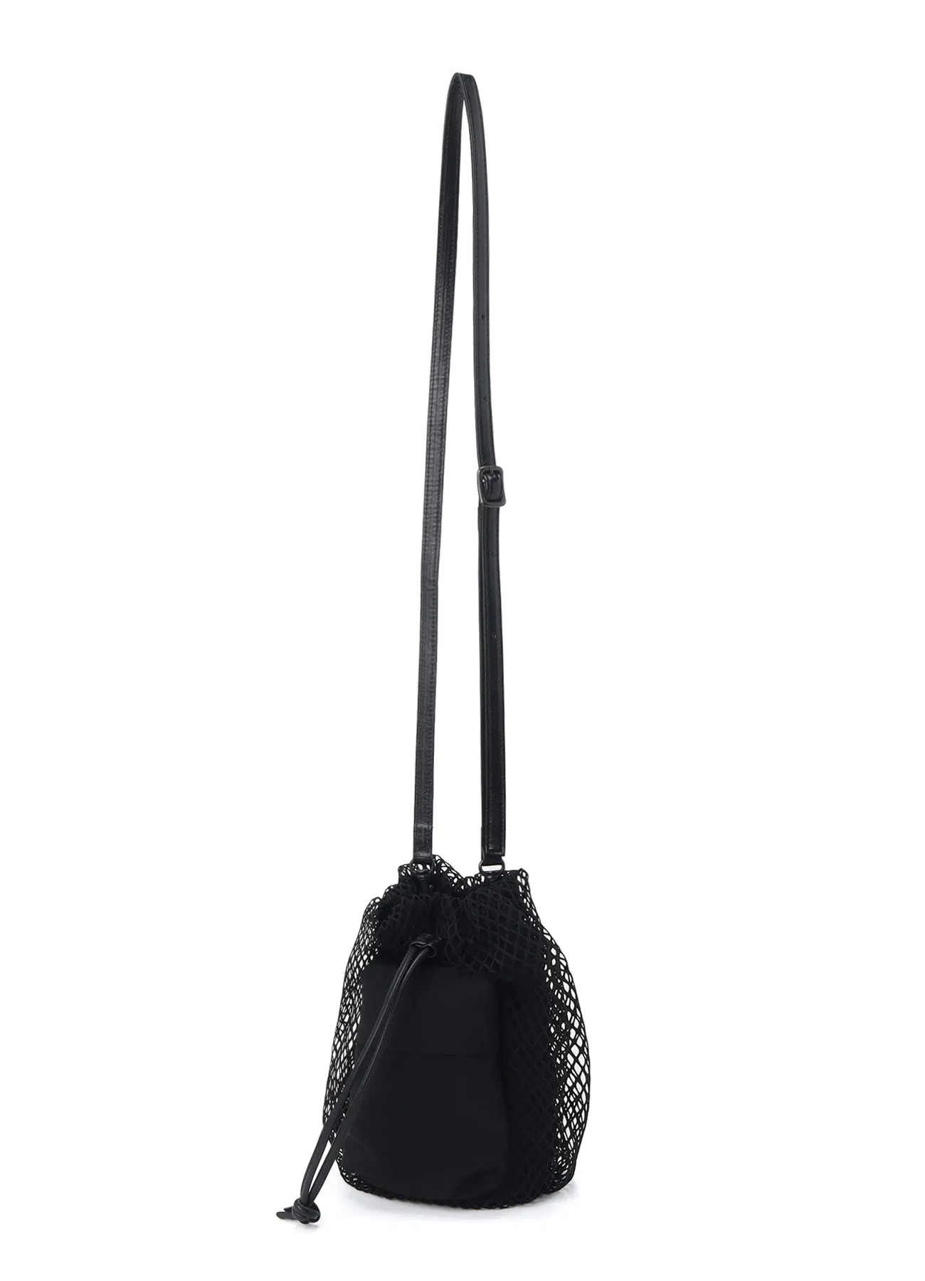DIAMOND NET/LEATHER COMBINATION MINI POUCH