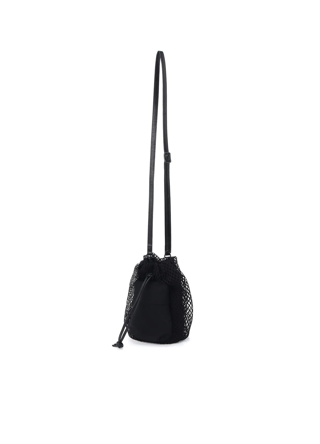 DIAMOND NET/LEATHER COMBINATION MINI POUCH