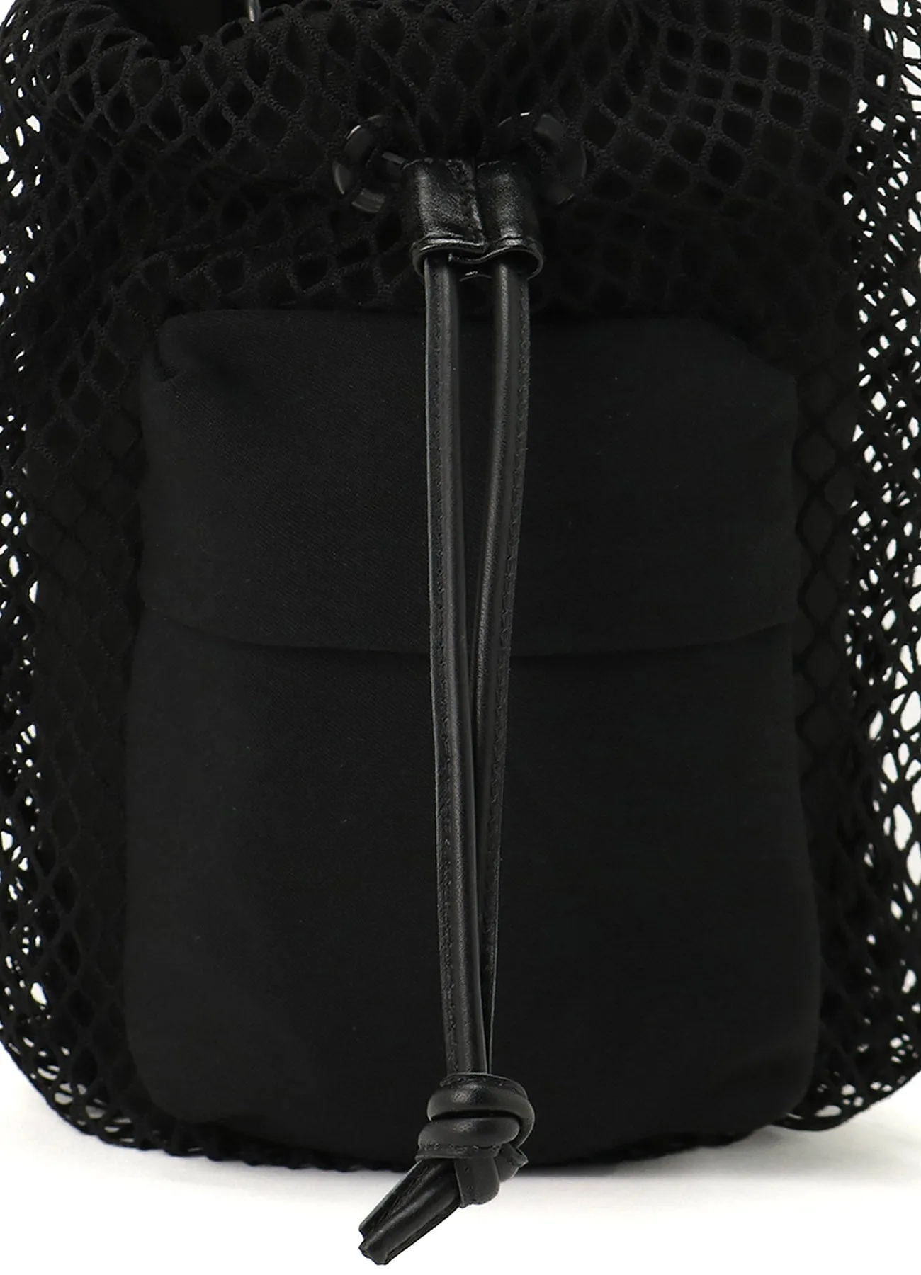 DIAMOND NET/LEATHER COMBINATION MINI POUCH