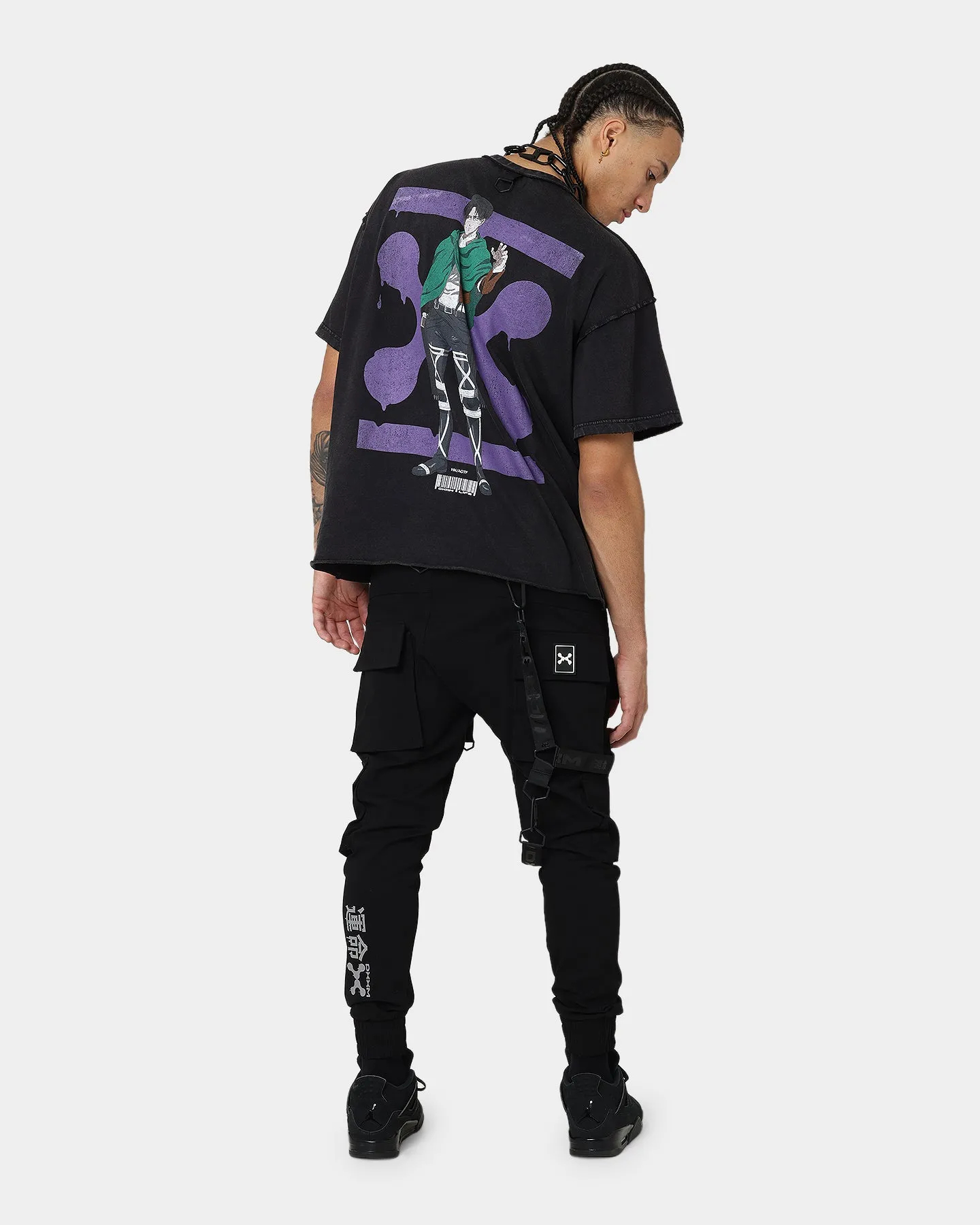 DXXMLIFE X Attack On Titan Levi DXXM Vintage T-Shirt Aged Black