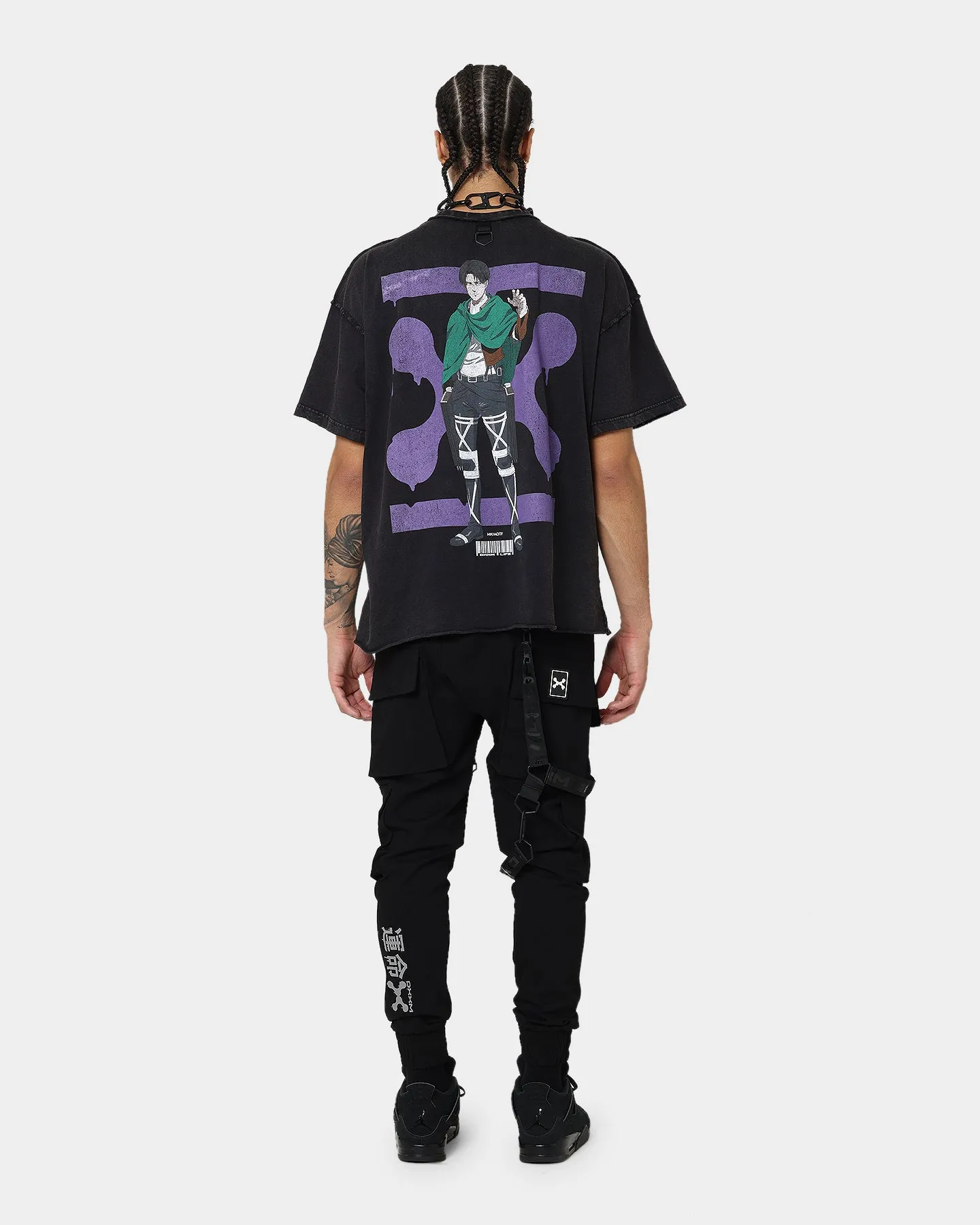 DXXMLIFE X Attack On Titan Levi DXXM Vintage T-Shirt Aged Black