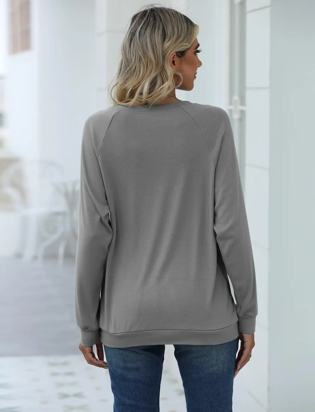 EADINVE Women Crewneck Daisy Print Long Sleeve Sweatshirts Faith-Hope-Love Graphic Tops Casual Loose Fit Pullover Shirts