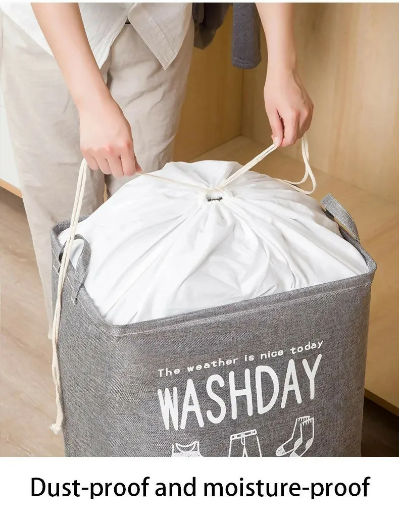 Eva Collapsible Laundry Basket Wash Day(1948)-Grey