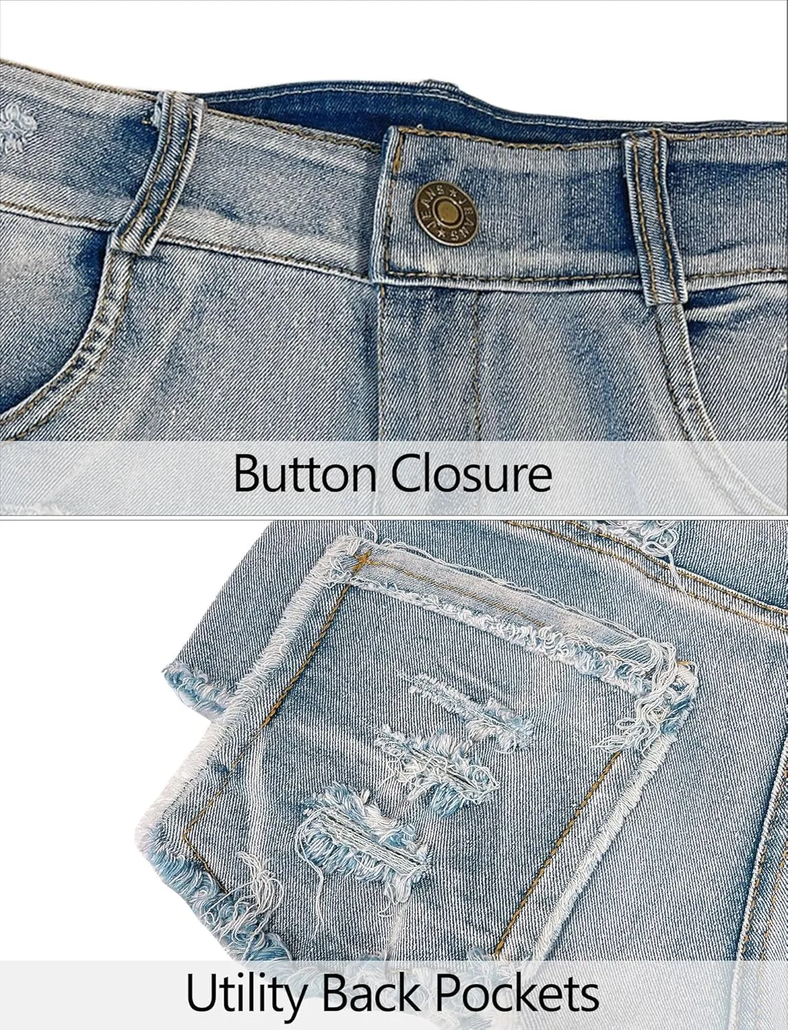 FEOYA Womens Low Rise Ripped Denim Shorts Sexy Distressed Micro Hot Pants Summer Casual Mini Short Jeans