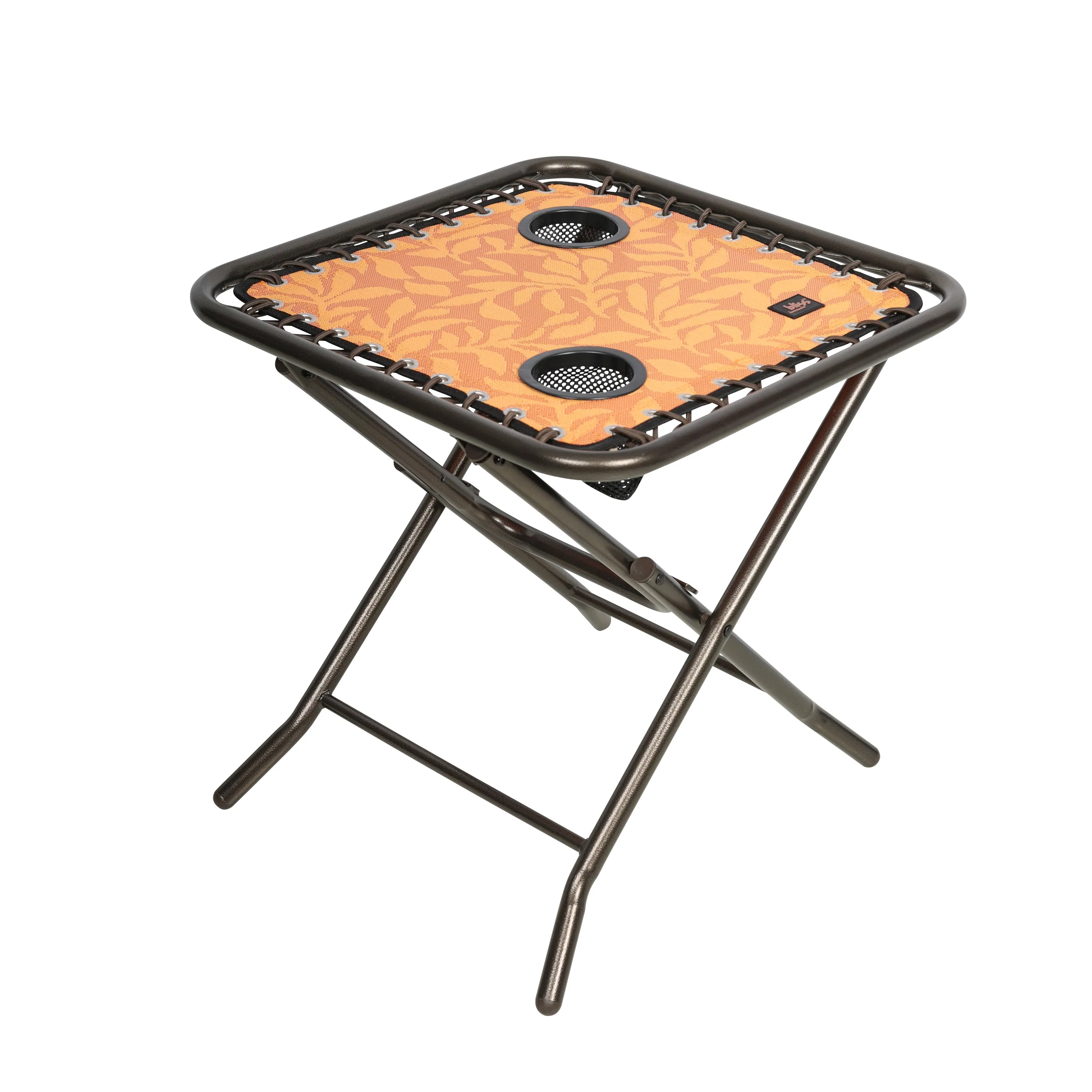 Folding Side Table w/ 2 Built-In Cup Holders | 20-in. Surface | Weather Resistant | 40 Lb. Capacity