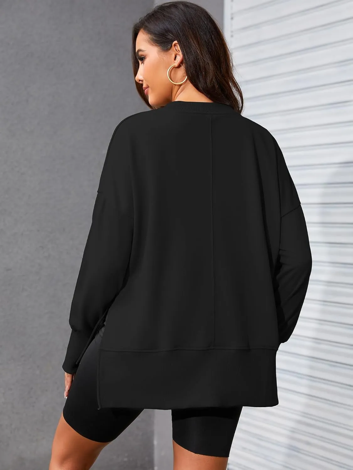 FUPHINE Womens Oversized Sweatshirts Long Sleeve Pullover Tops Casual Crewneck Hoodies Fashion Outfits Y2K Clothes 2024