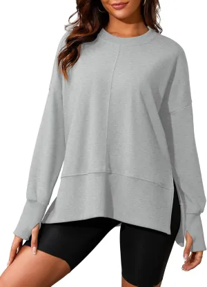 FUPHINE Womens Oversized Sweatshirts Long Sleeve Pullover Tops Casual Crewneck Hoodies Fashion Outfits Y2K Clothes 2024