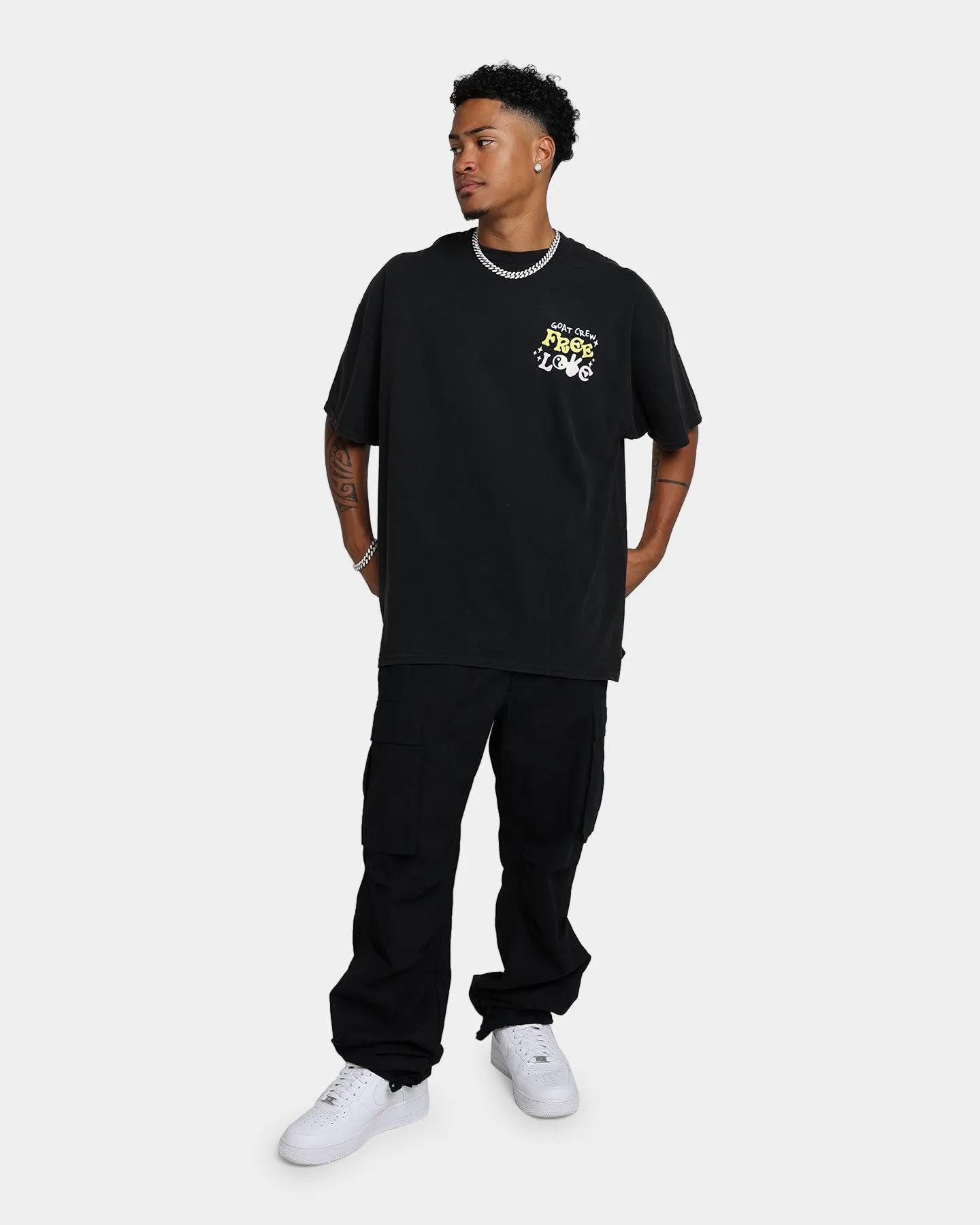 Goat Crew Free Love T-Shirt Off Black