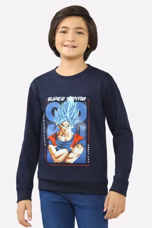 Goku Graphic Print Boys Sweatshirt
