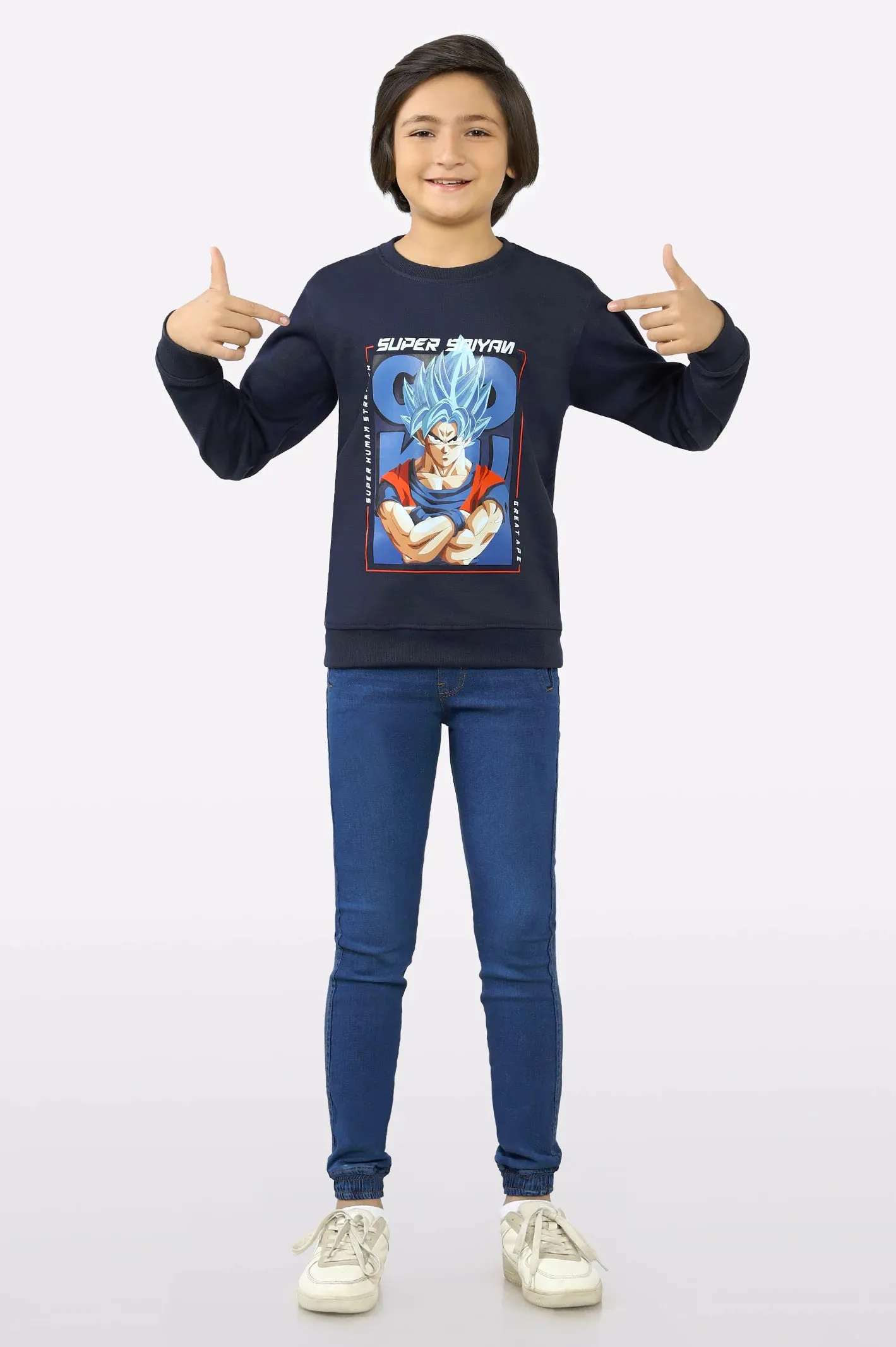 Goku Graphic Print Boys Sweatshirt