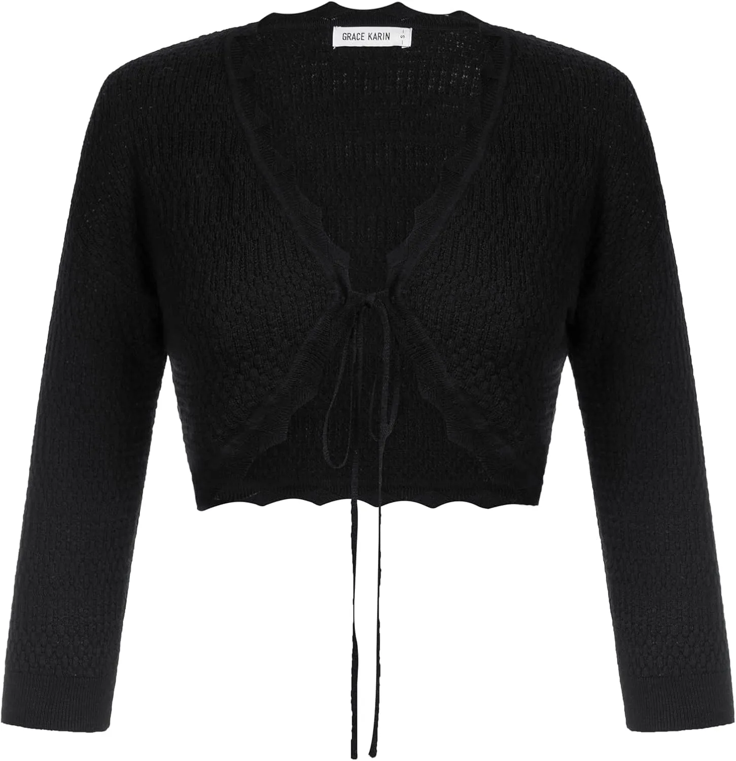 GRACE KARIN Women's 3/4 Sleeve Bolero Shrug Lightweight Open Front Cropped Cardigan Knit Shrugs for Dresses