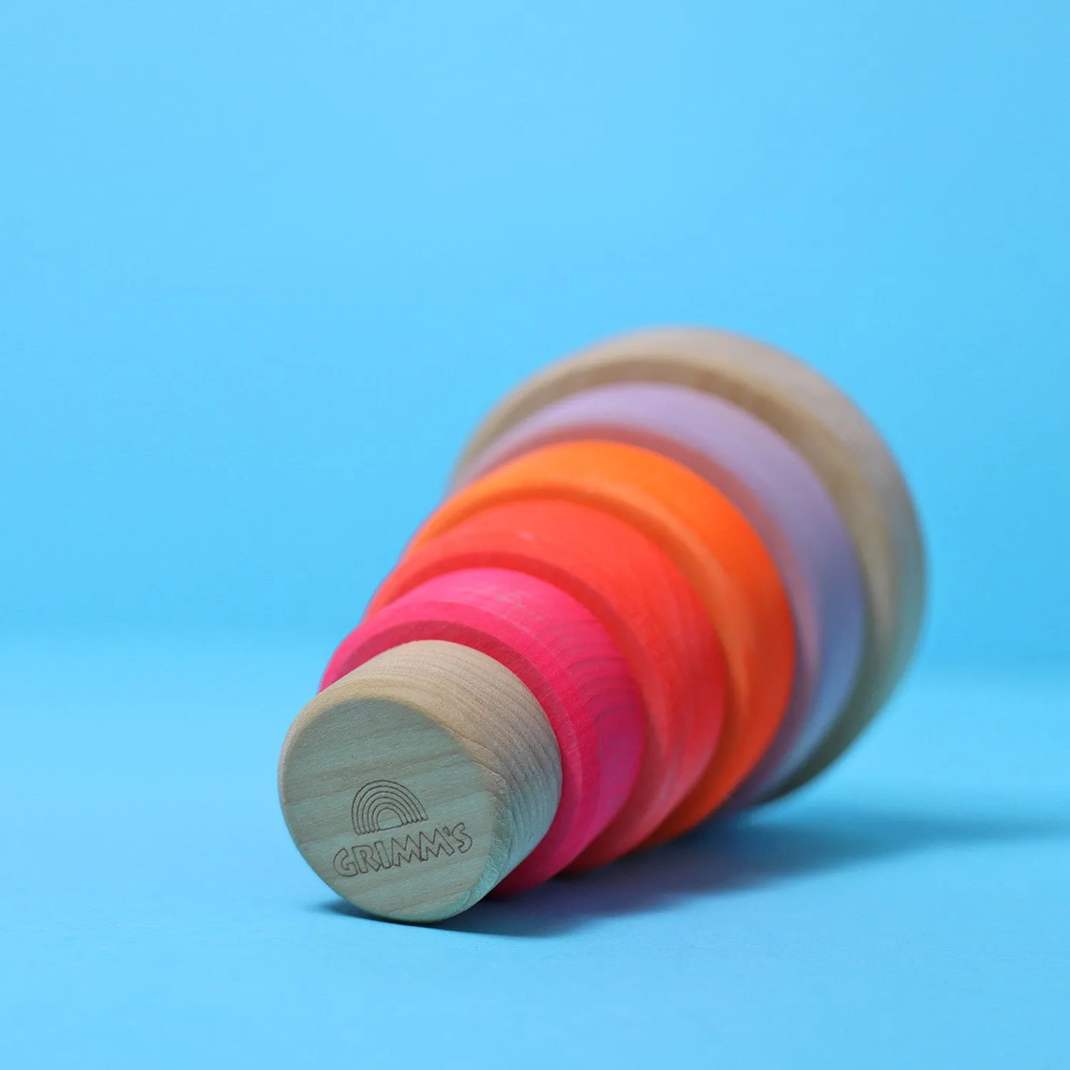 Grimm's Small Conical Stacking Tower - Neon Pink