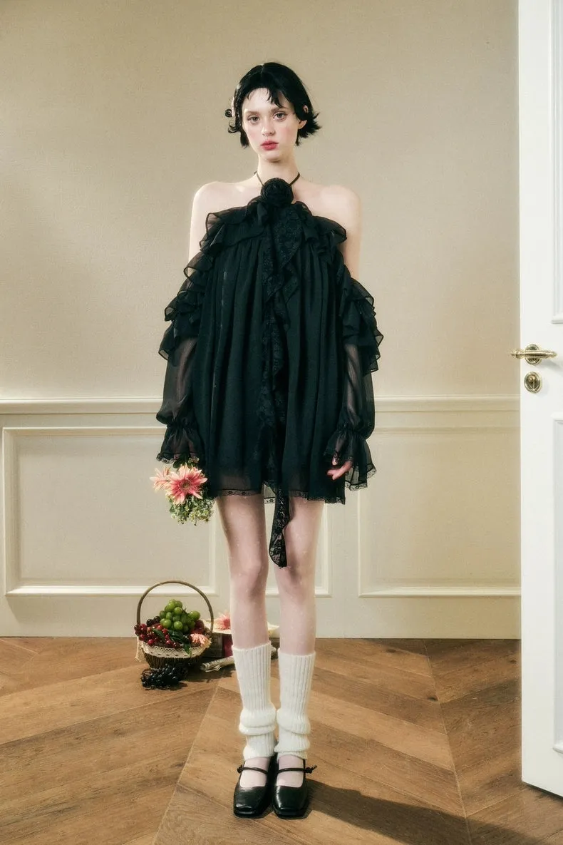 Halter-Neck Off-Shoulder Fairy Dress