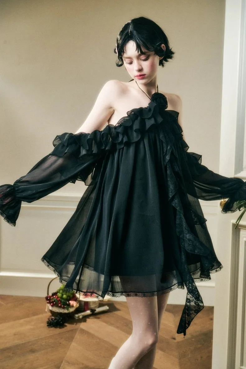 Halter-Neck Off-Shoulder Fairy Dress