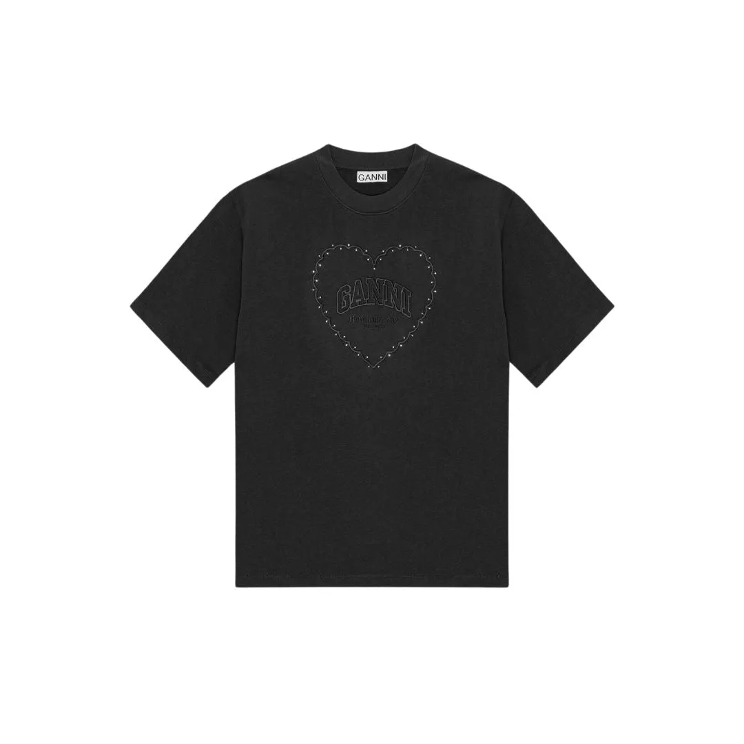 Heavy Cotton Drop Shoulder Heart T-Shirt