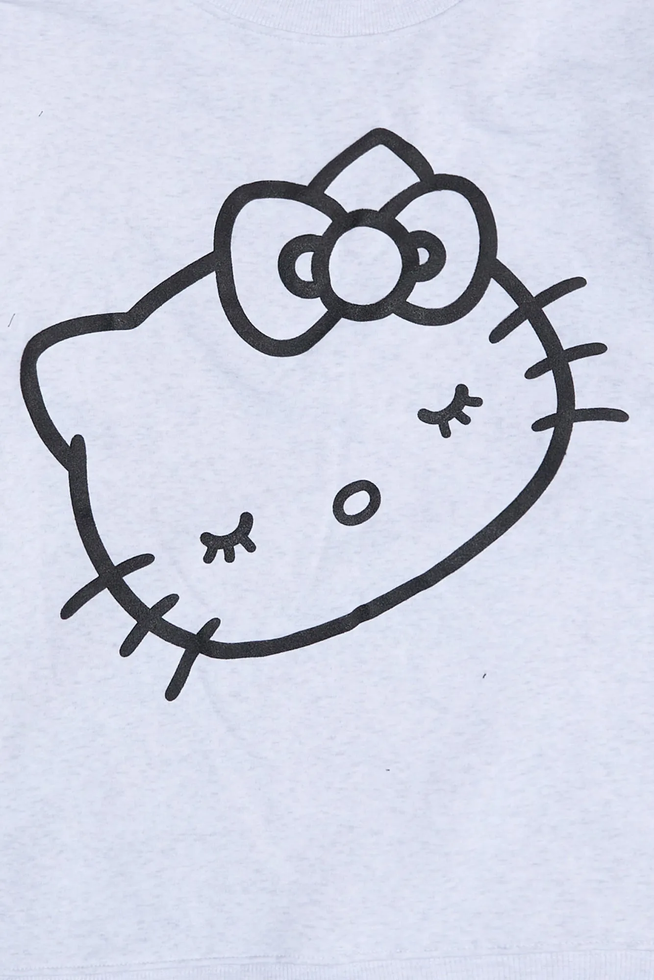 Hello Kitty Graphic Puff Print Crew Neck Sweatshirt