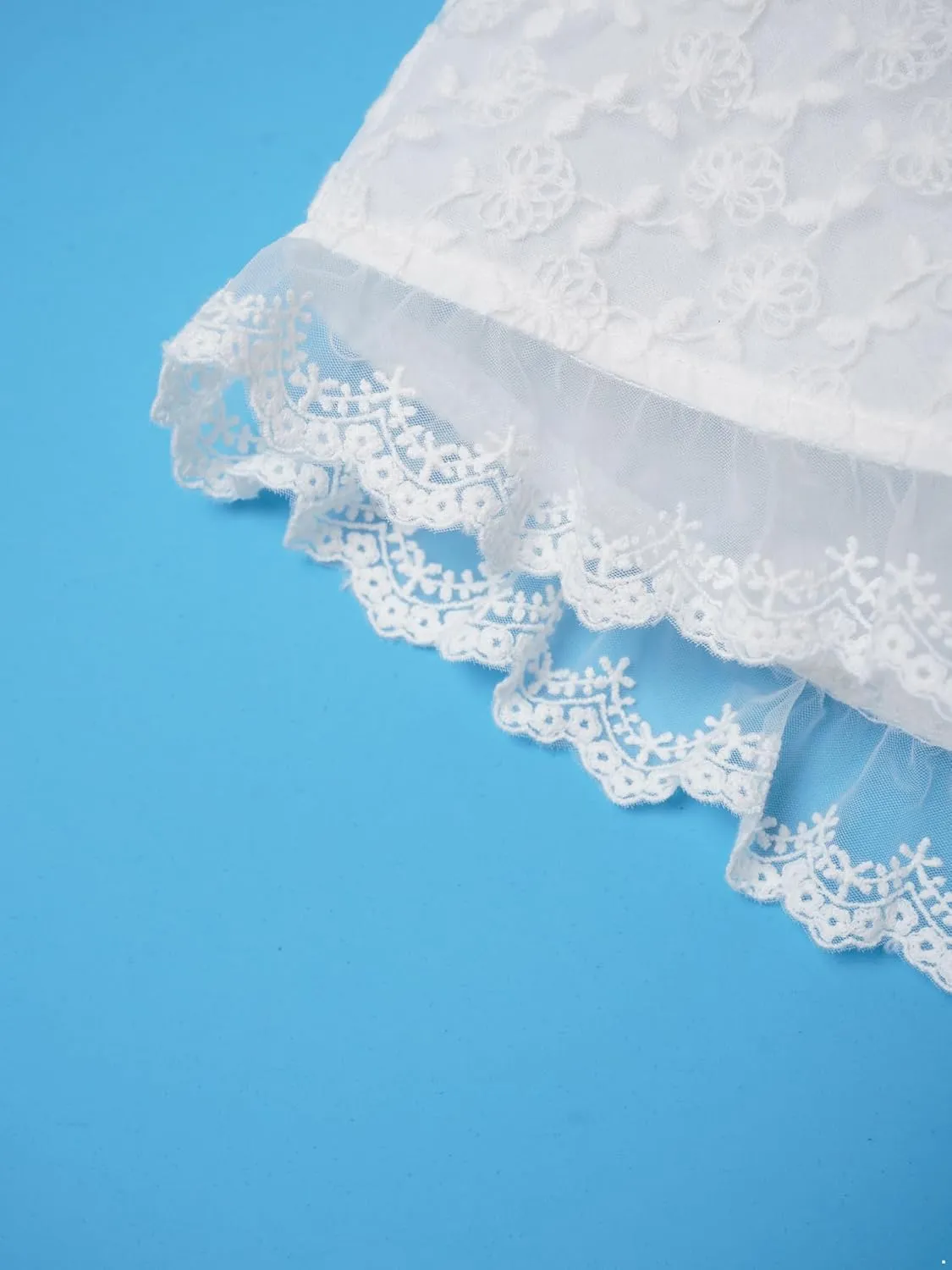 JEATHA Toddler Baby Girls Floral Lace Tie Up Princess Cape Shawl Wraps Baptism Christening Hooded Cloak Coat