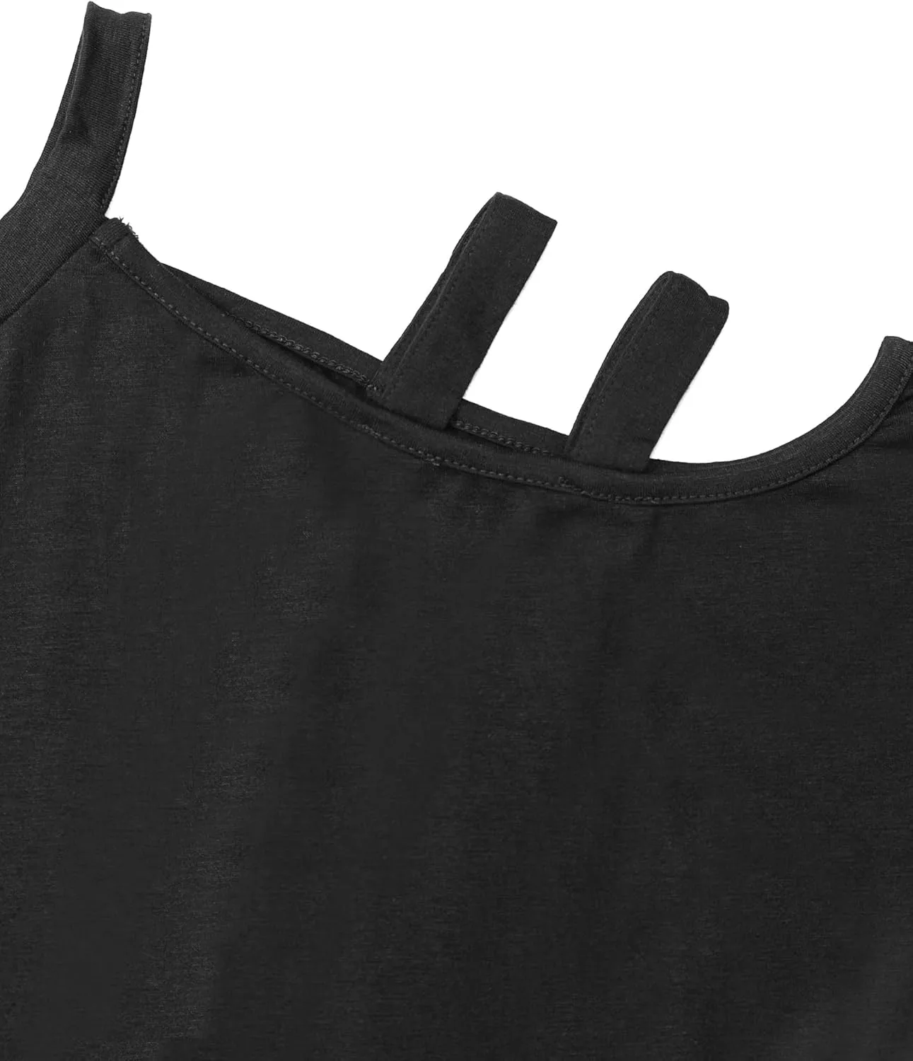 LilyCoco Women's Off The Shoulder Top Short Sleeve Cutout Asymmetrical Neck T Shirt