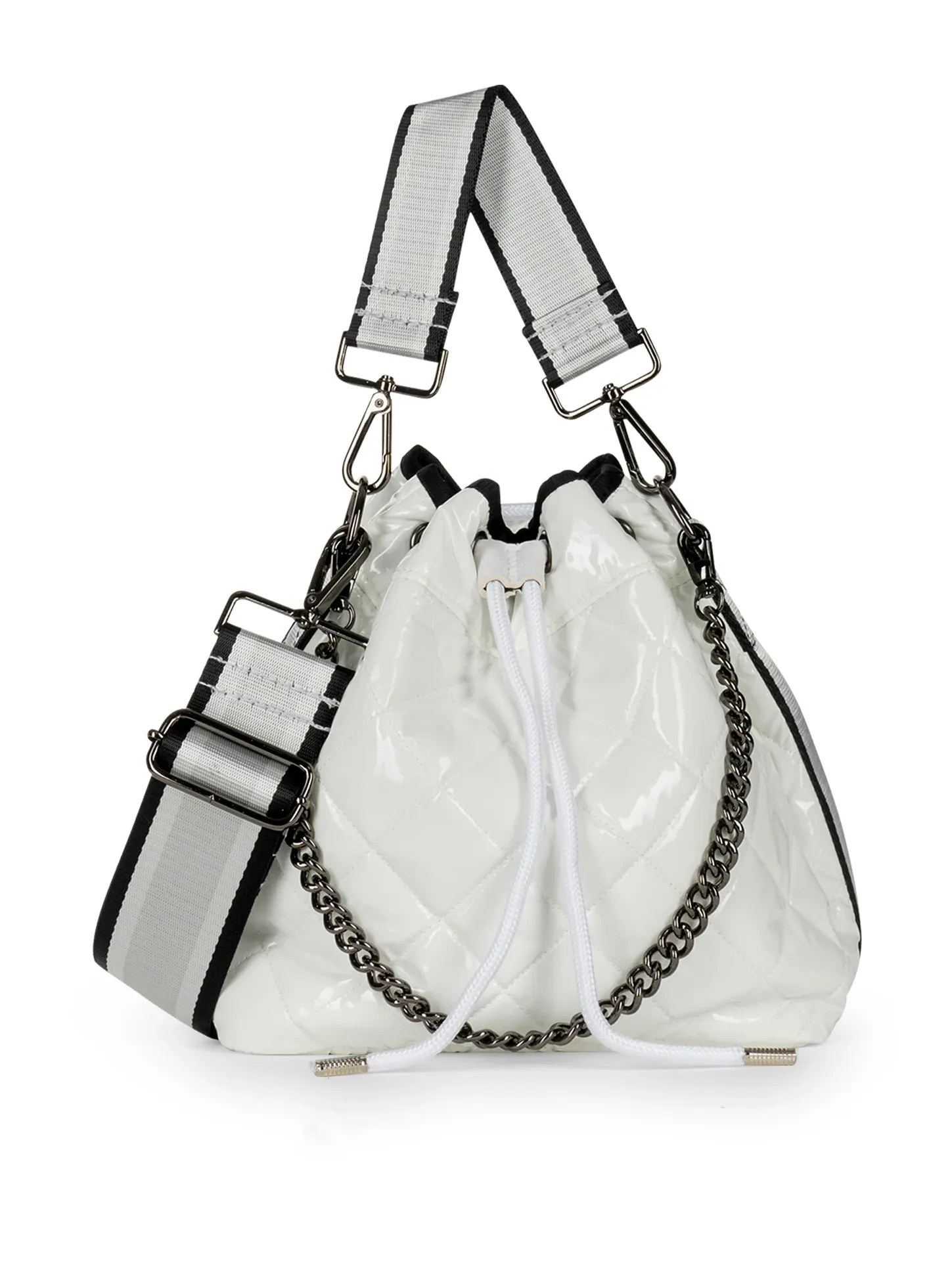 Lindsey Puffer Bucket Bag [Blanc]