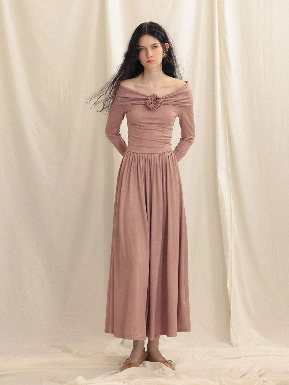 Lucia off-shoulder long dress