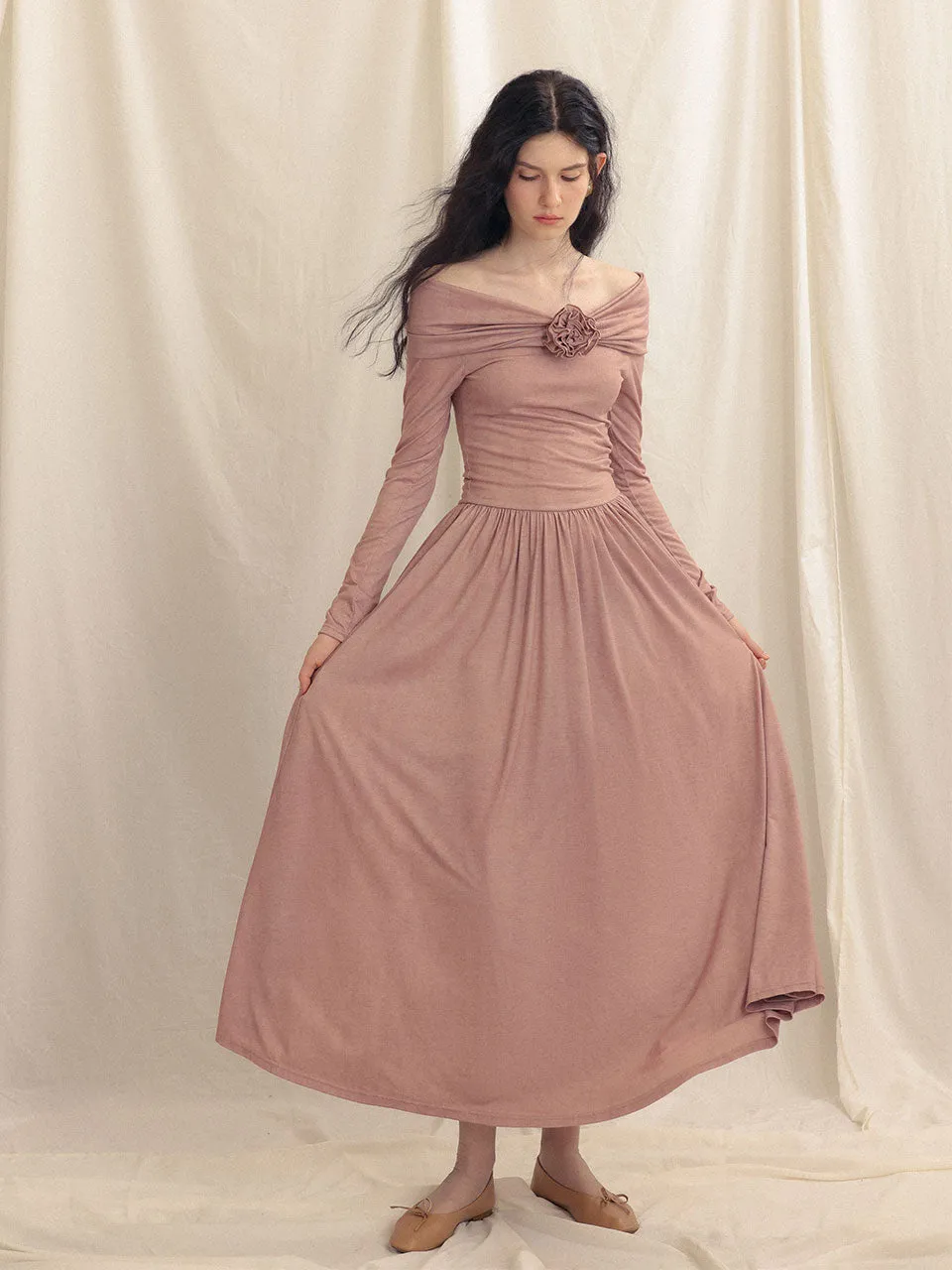 Lucia off-shoulder long dress