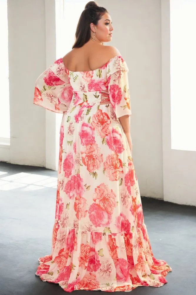 Mallory Plus Size Floral Off Shoulder Maxi Dress