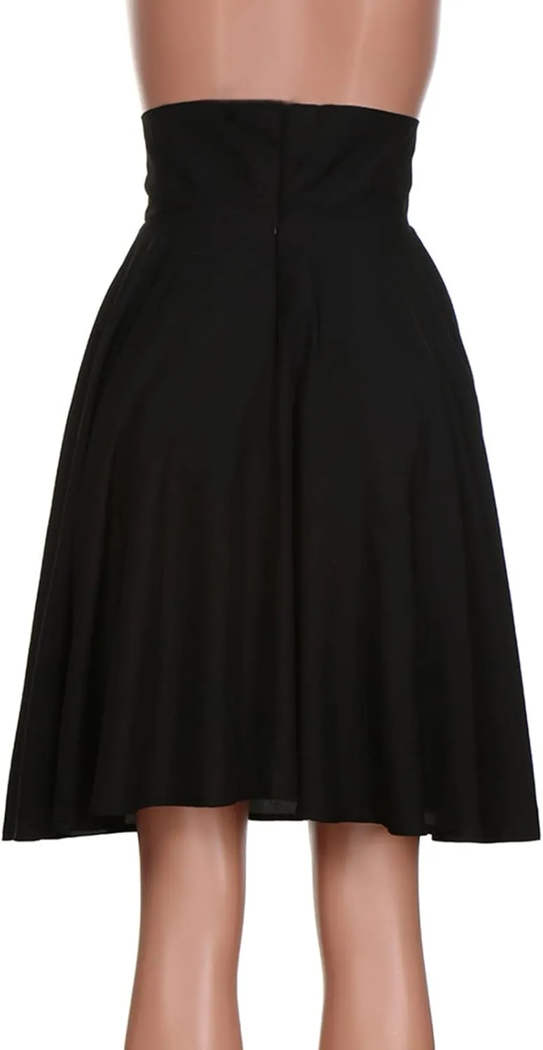 Maxi Skirt for Women Summer Casual Dress High Waist A Line Chiffon Midi Pleated Dress