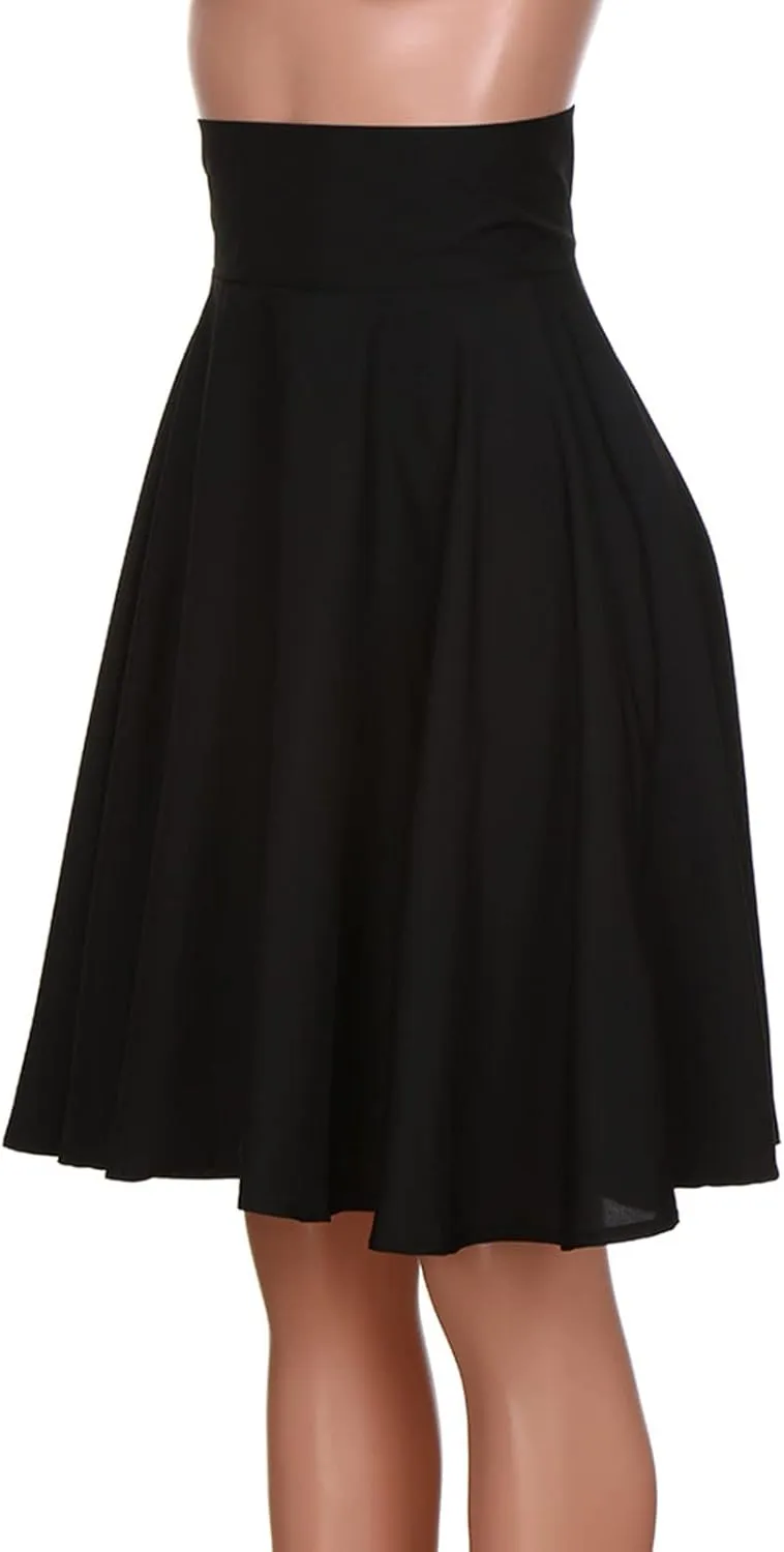 Maxi Skirt for Women Summer Casual Dress High Waist A Line Chiffon Midi Pleated Dress