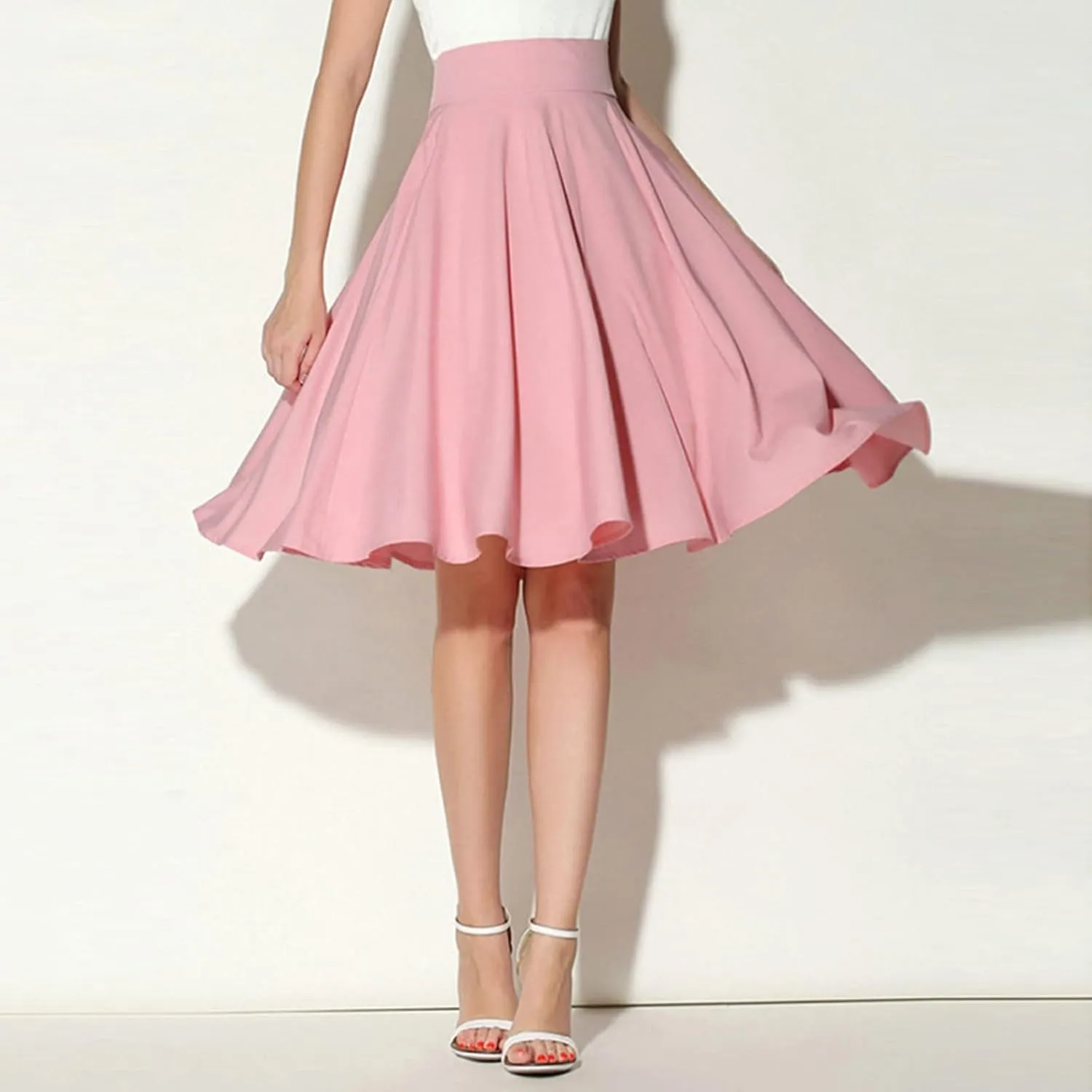 Maxi Skirt for Women Summer Casual Dress High Waist A Line Chiffon Midi Pleated Dress