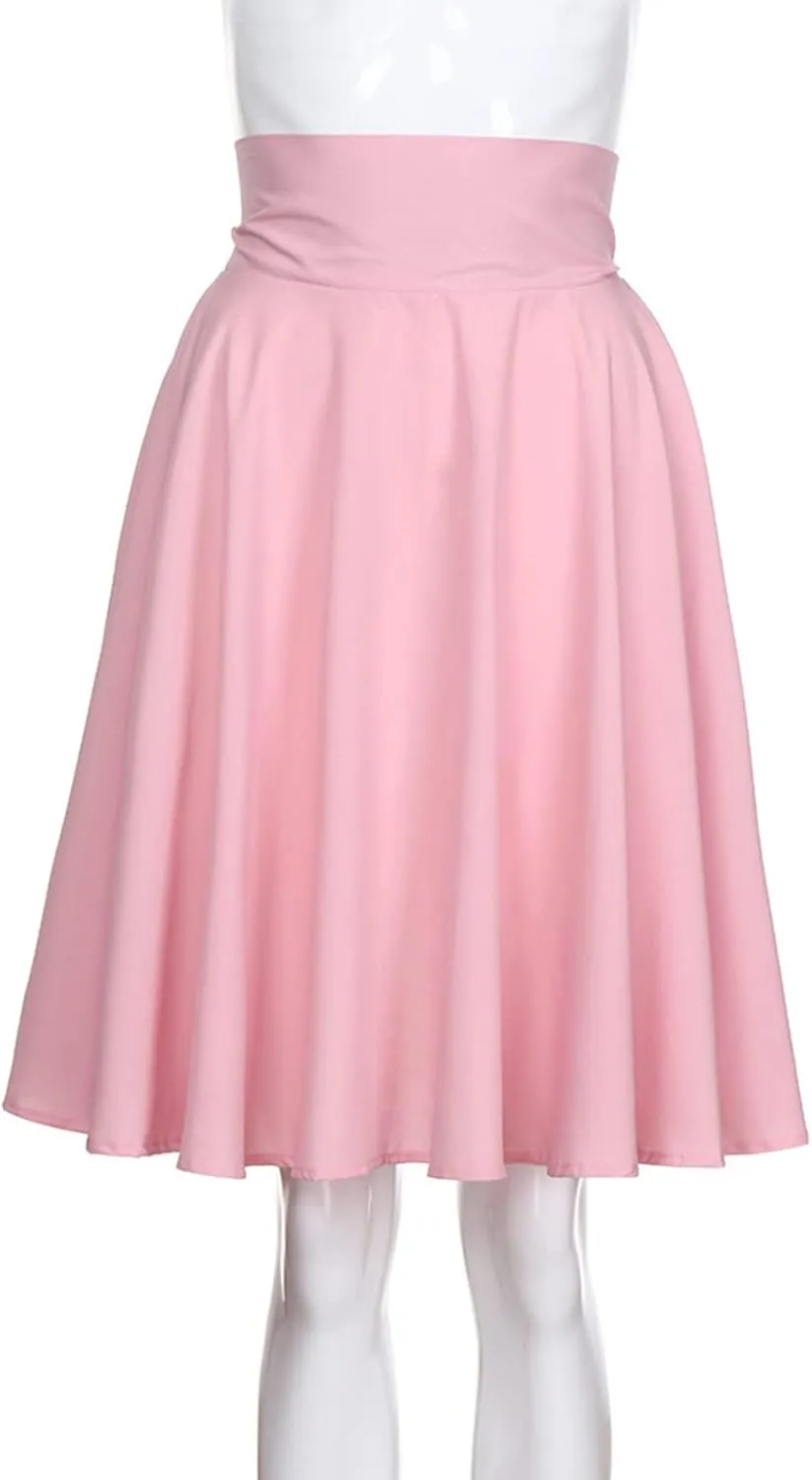 Maxi Skirt for Women Summer Casual Dress High Waist A Line Chiffon Midi Pleated Dress