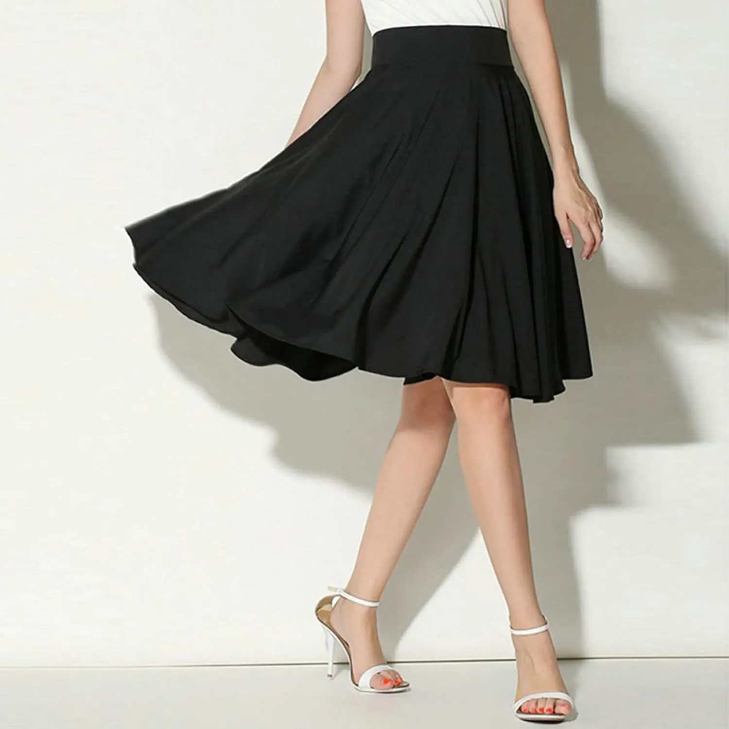 Maxi Skirt for Women Summer Casual Dress High Waist A Line Chiffon Midi Pleated Dress