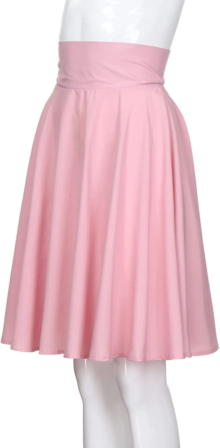 Maxi Skirt for Women Summer Casual Dress High Waist A Line Chiffon Midi Pleated Dress