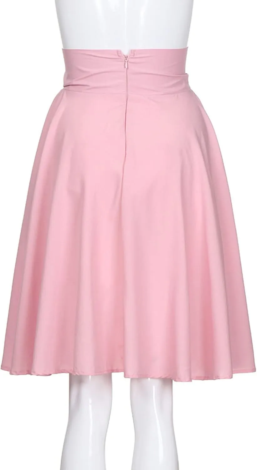 Maxi Skirt for Women Summer Casual Dress High Waist A Line Chiffon Midi Pleated Dress