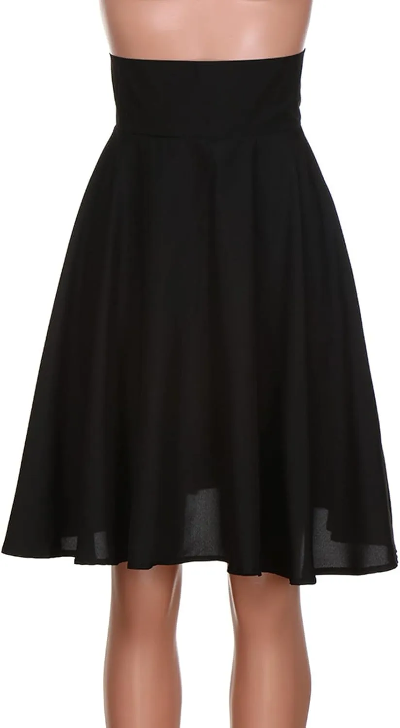 Maxi Skirt for Women Summer Casual Dress High Waist A Line Chiffon Midi Pleated Dress