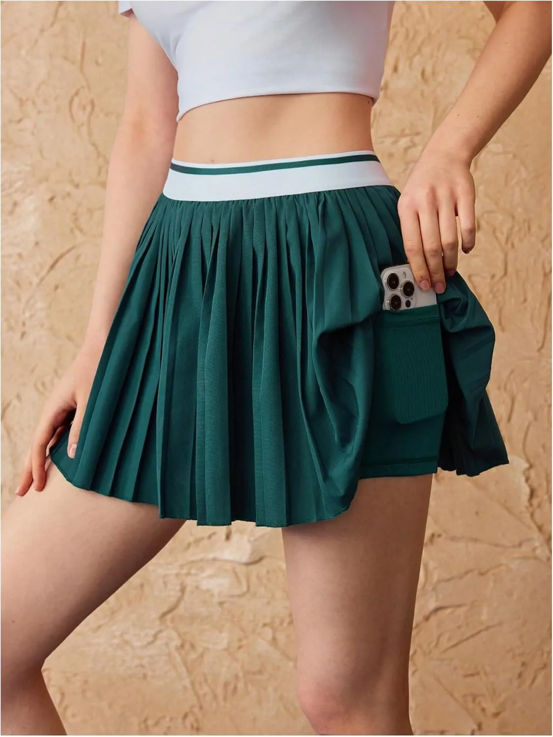 Milumia Women's Colorblock Pleated Tennis Skirt High Waist Golf Skorts with Pocket