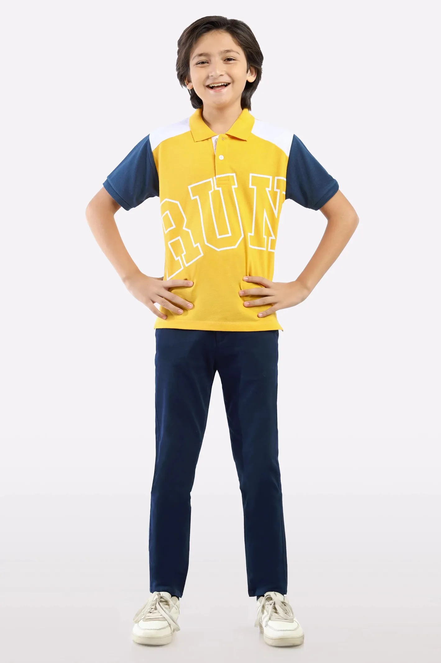 Mustard Graphic Print Polo