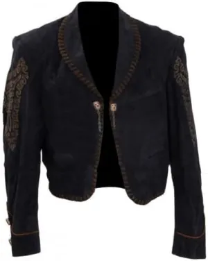 Once Upon a Time in Mexico Antonio Banderas Suede Jacket | Black Suede Leather Jacket for Men