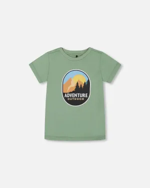 Organic Cotton Graphic Tee Sage And Multi
