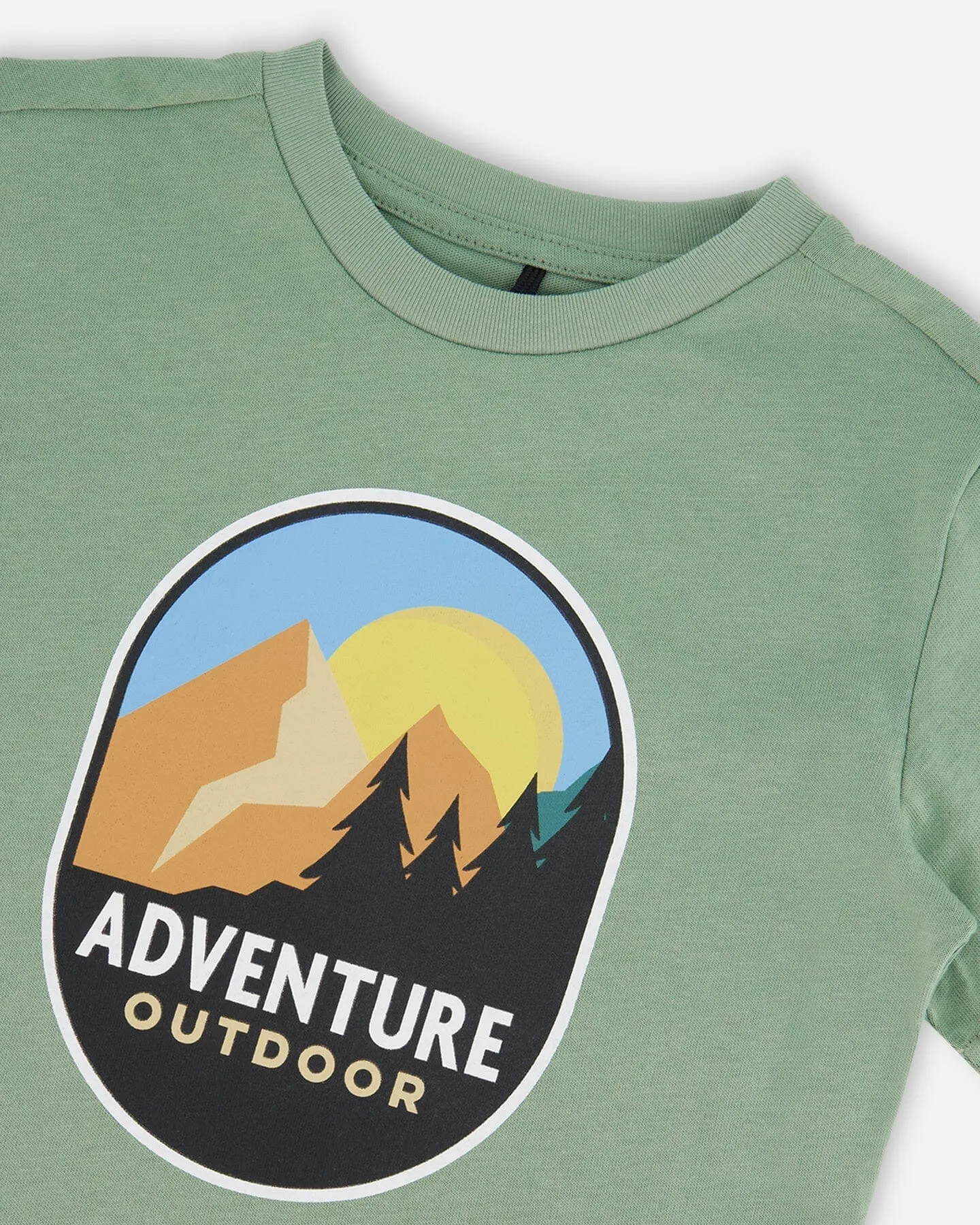Organic Cotton Graphic Tee Sage And Multi