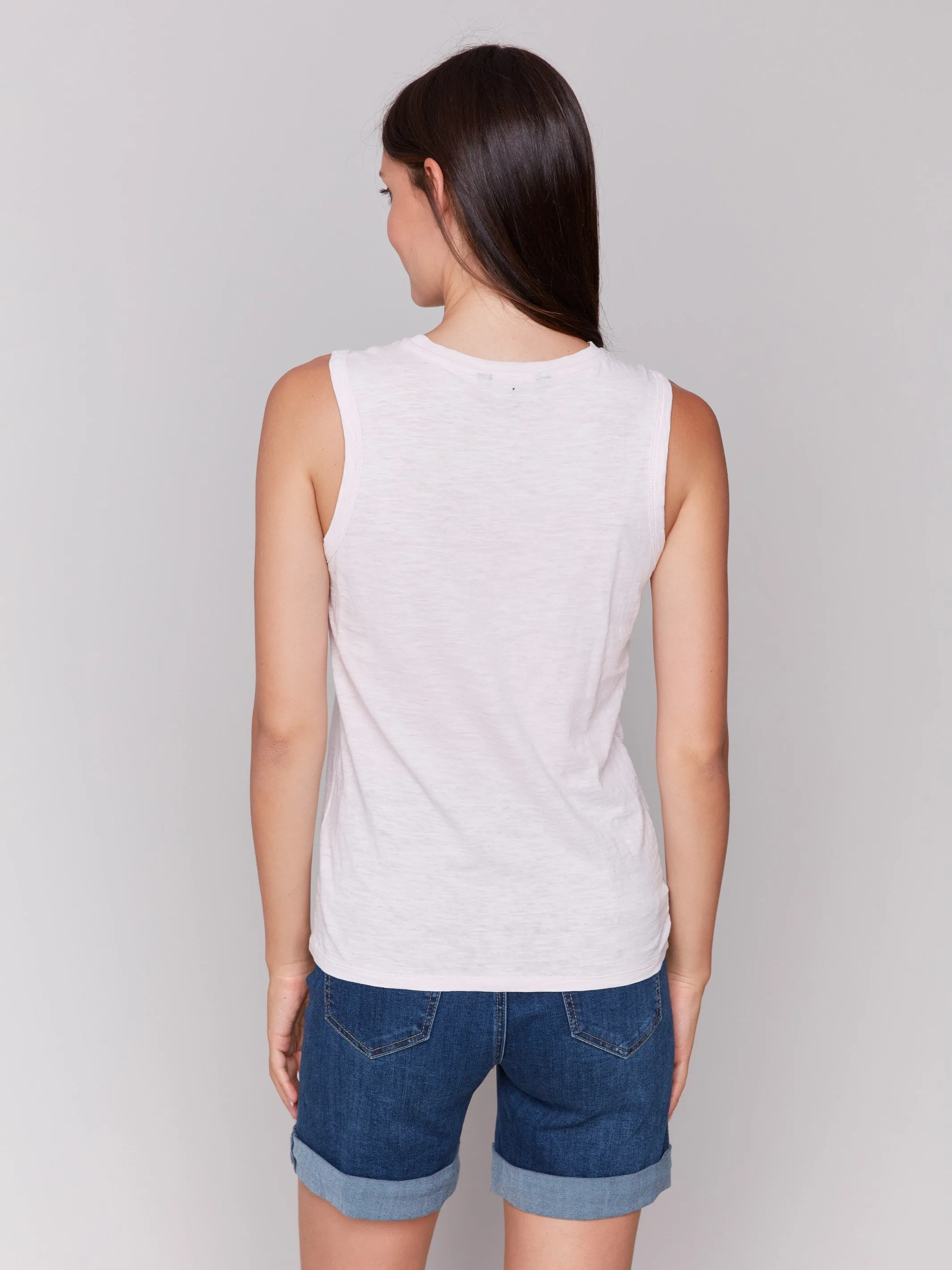 Organic Cotton Tank with Heart Cut-Out - Petal