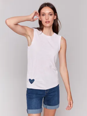 Organic Cotton Tank with Heart Cut-Out - Petal