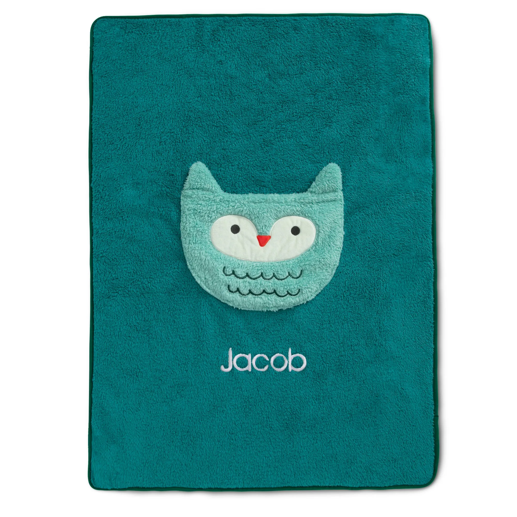 Personalized Sherpa Throw Blanket with Storage Pocket for Kids